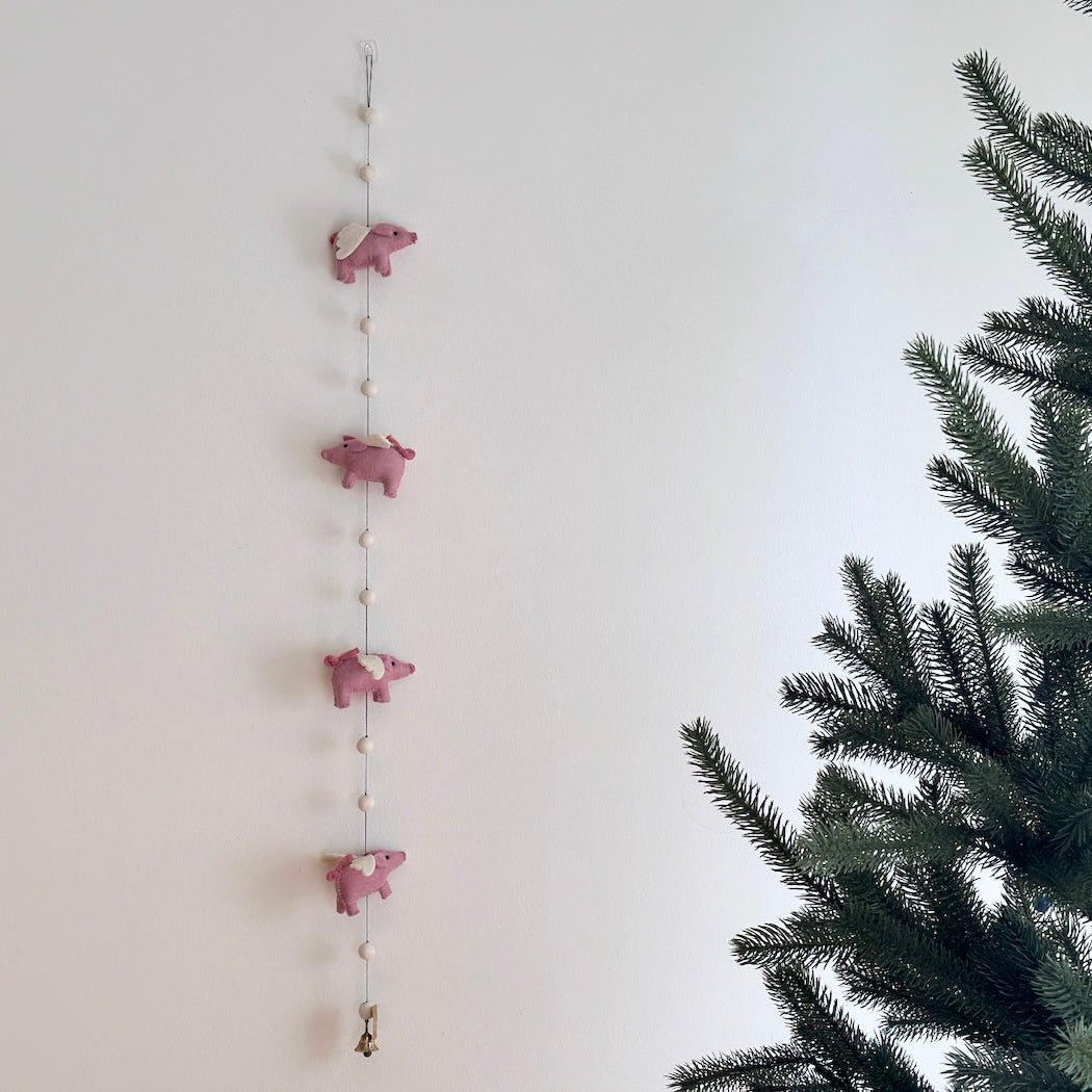 Felt Flying Pig Garland