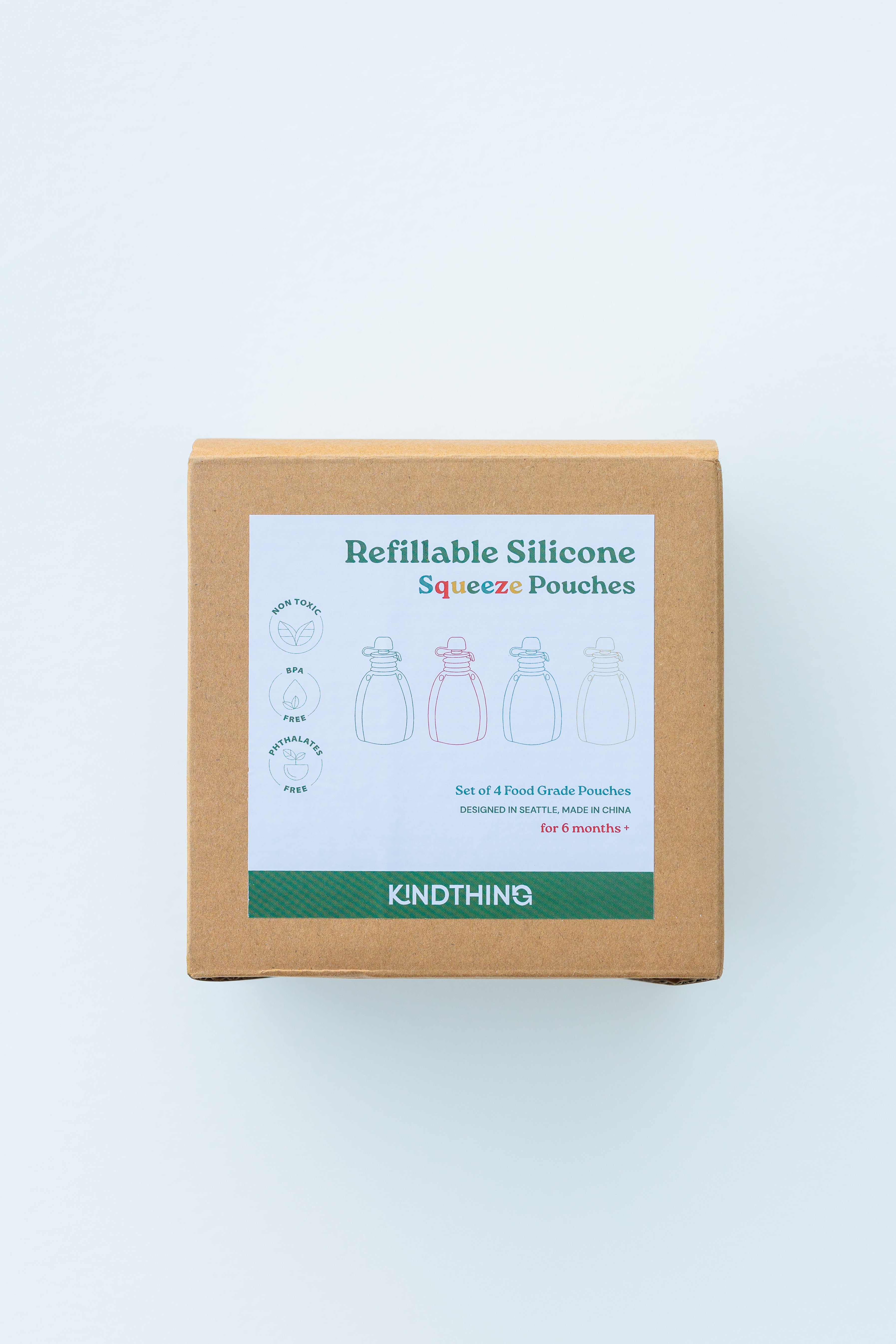 Reusable Silicone Squeeze Pouches (set Of 4)