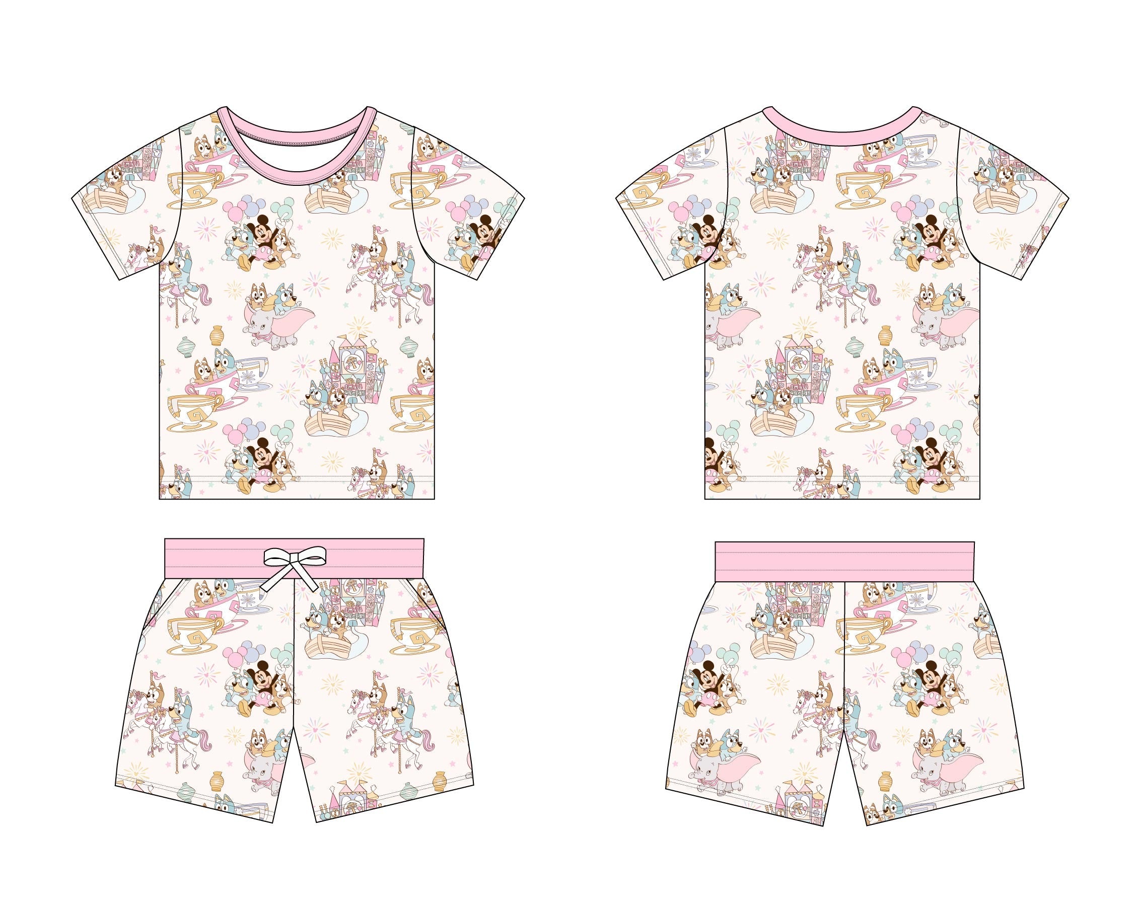 Pastel Park (cotton Candy) - Pocket Short Set