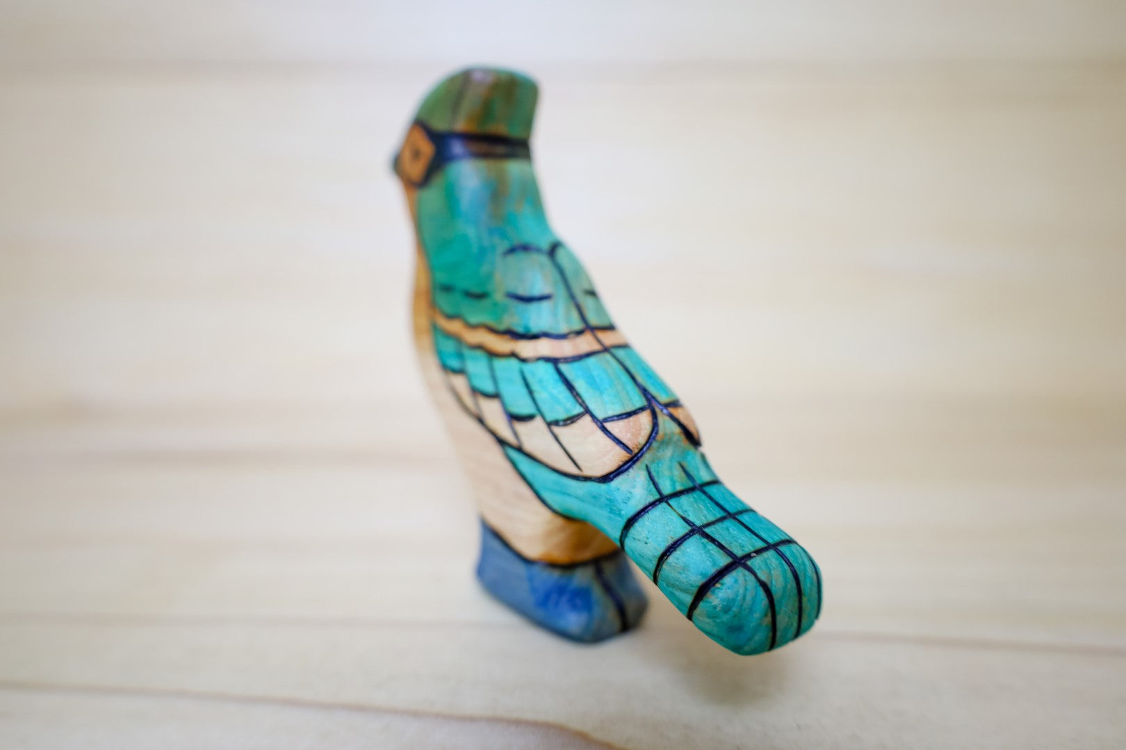Wooden Blue Jay Bird Toy