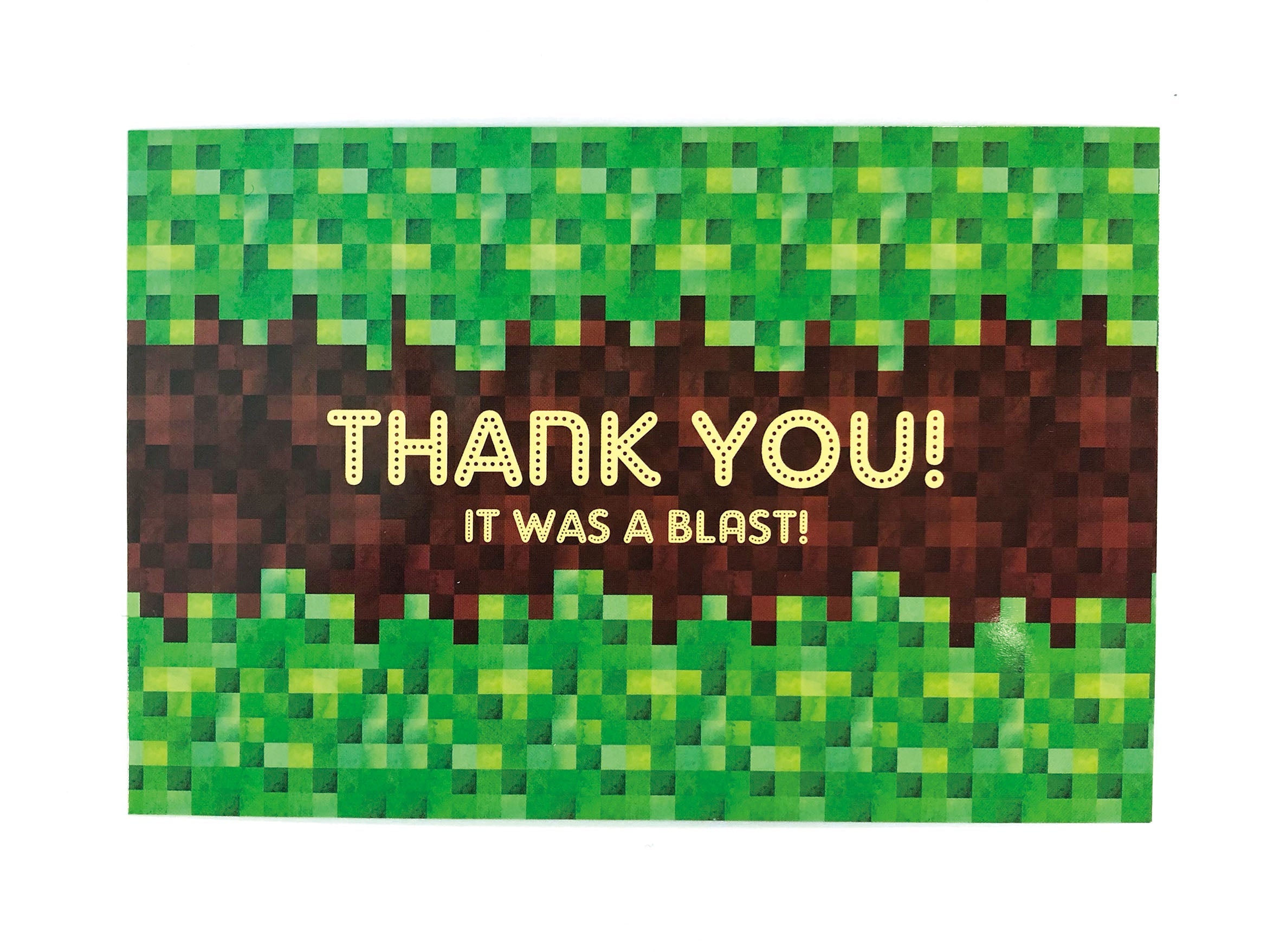 Pixels Mine Crafter Fill-in Birthday Thank You Cards For Kids