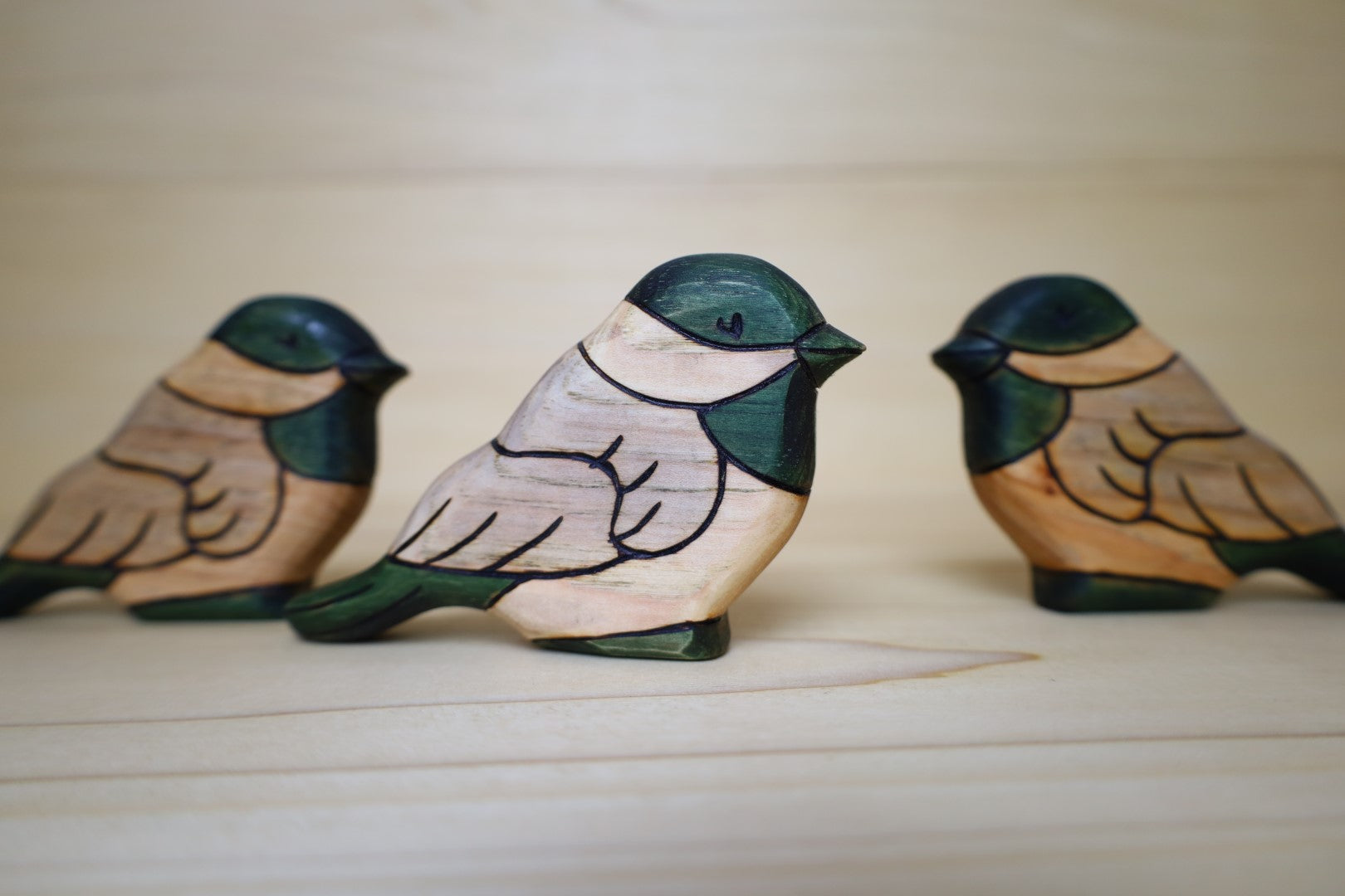 Wooden Chickadee Toy