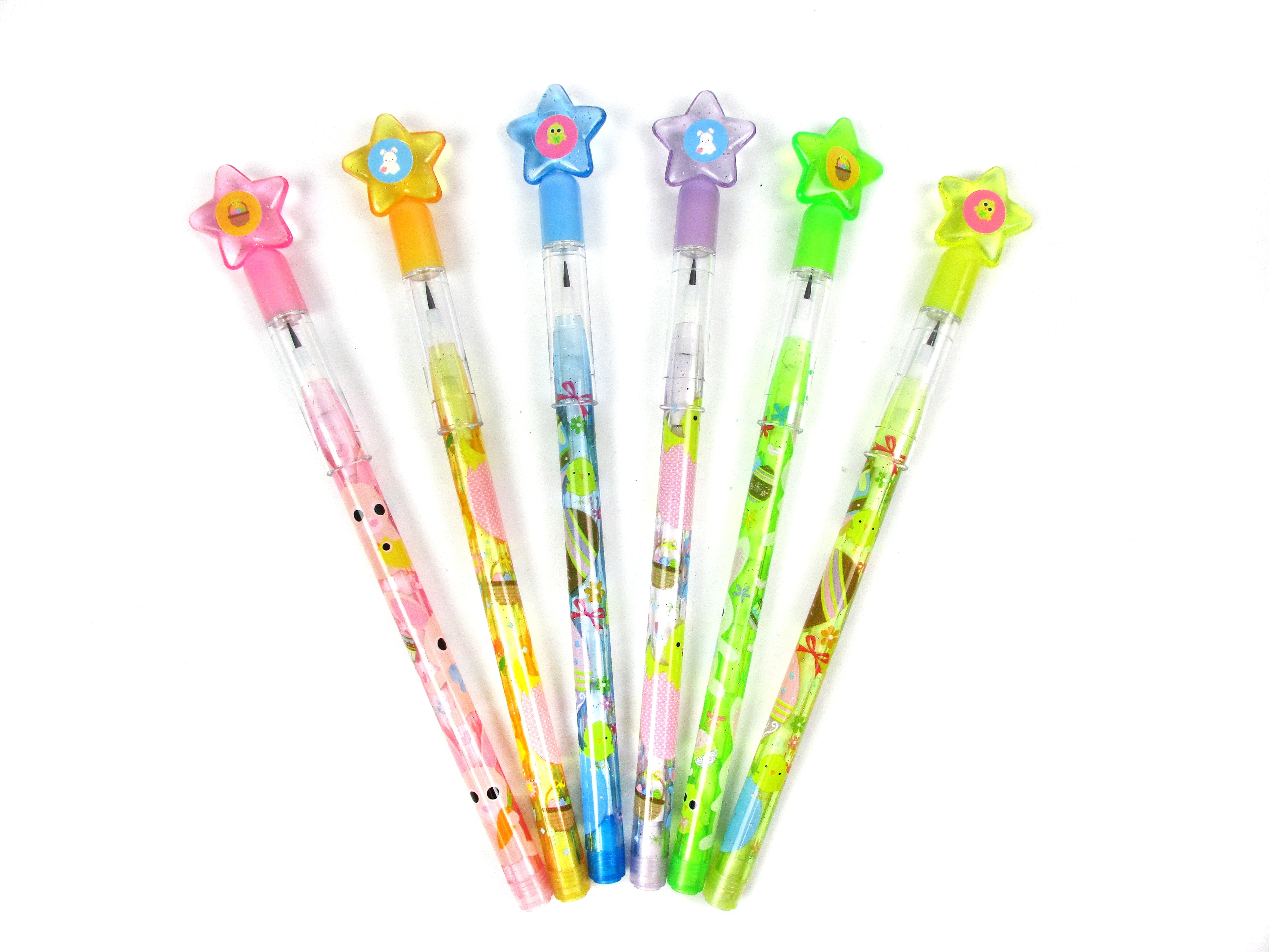 Easter Stackable Point Pencils - Set Of 6