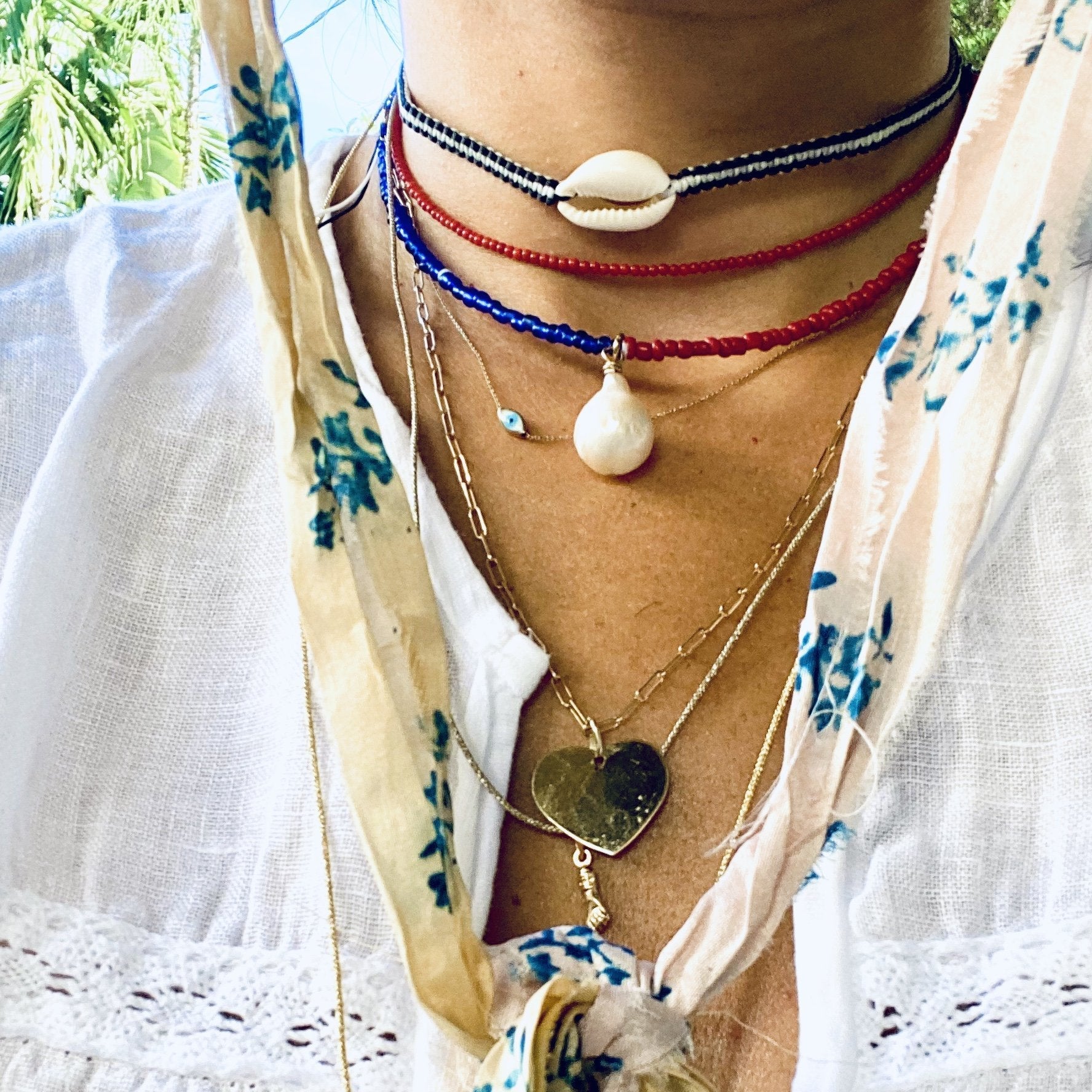 Duo Color Cowrie Shell Choker