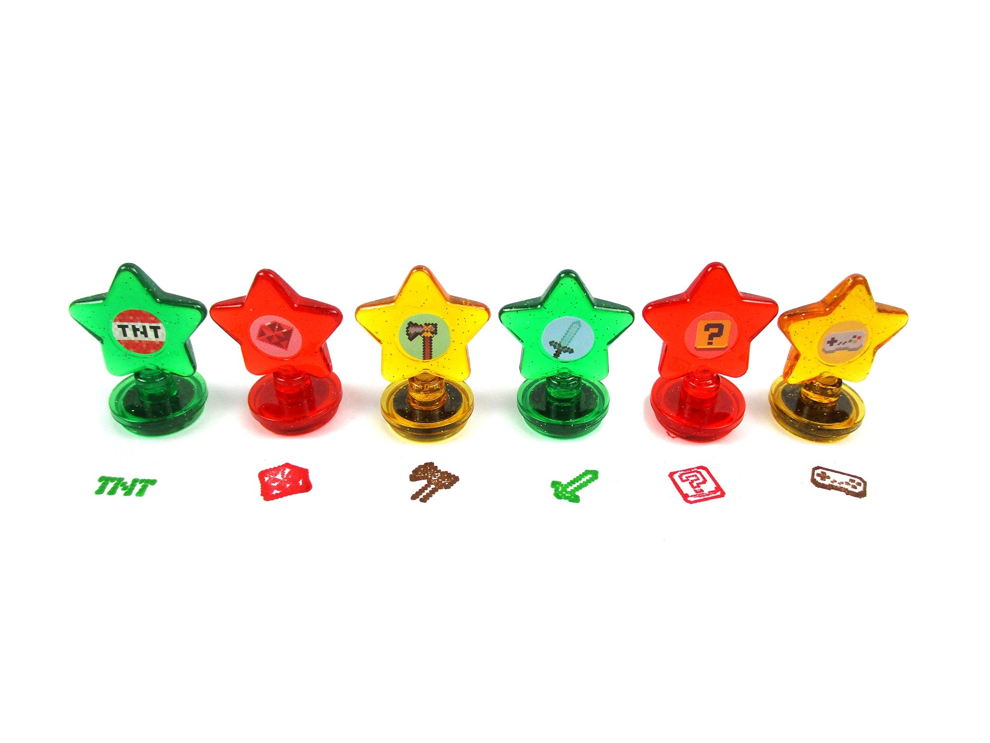 Pixels Stackable Crayon With Stamper Topper