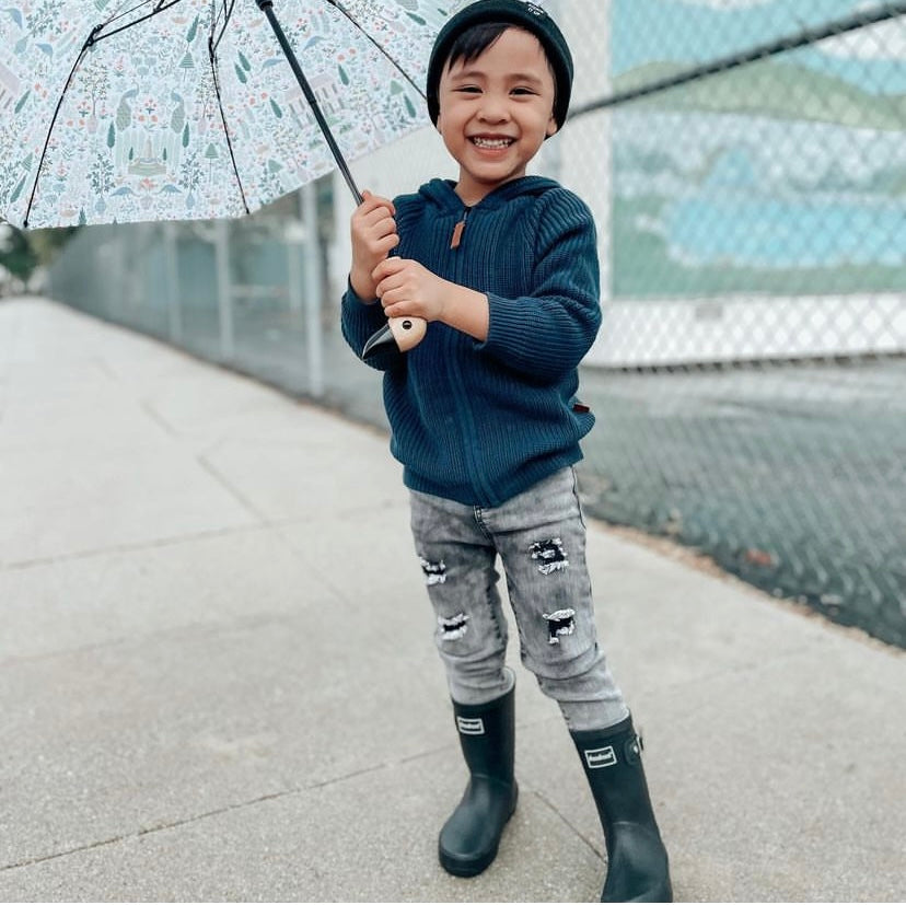 Toddler Rain Boots in Black - Arrow