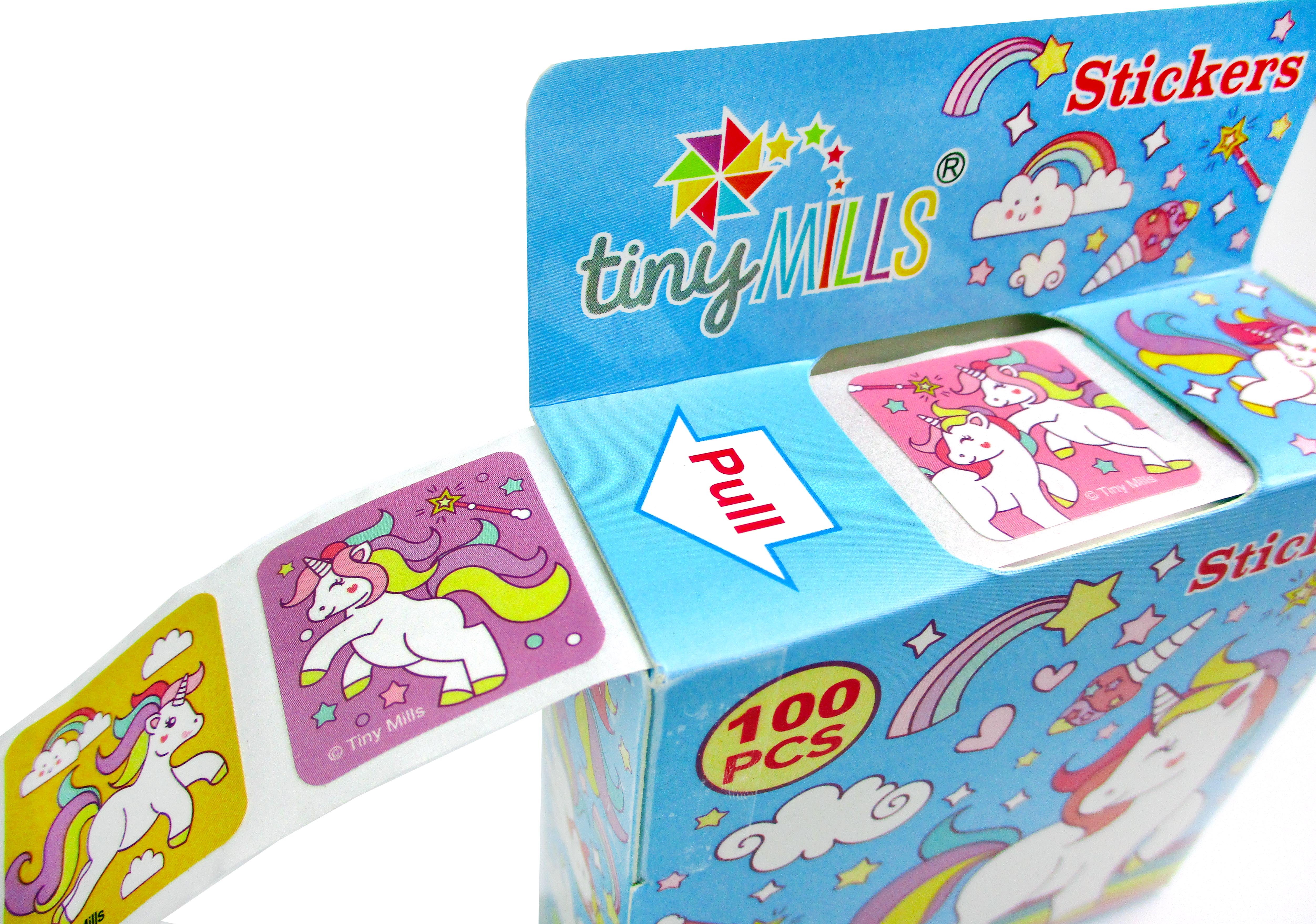 Unicorn Stickers 100 Stickers/dispenser, Pack Of 1, 6 Or 12 Dispensers