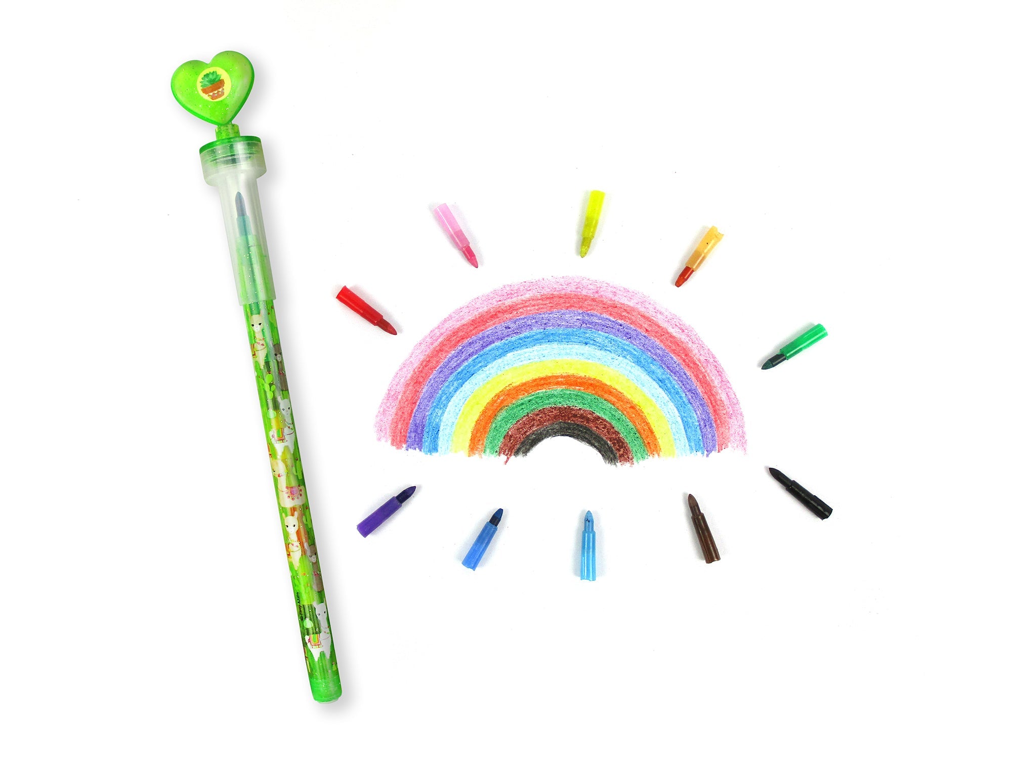 Llamas Stackable Crayon With Stamper Topper