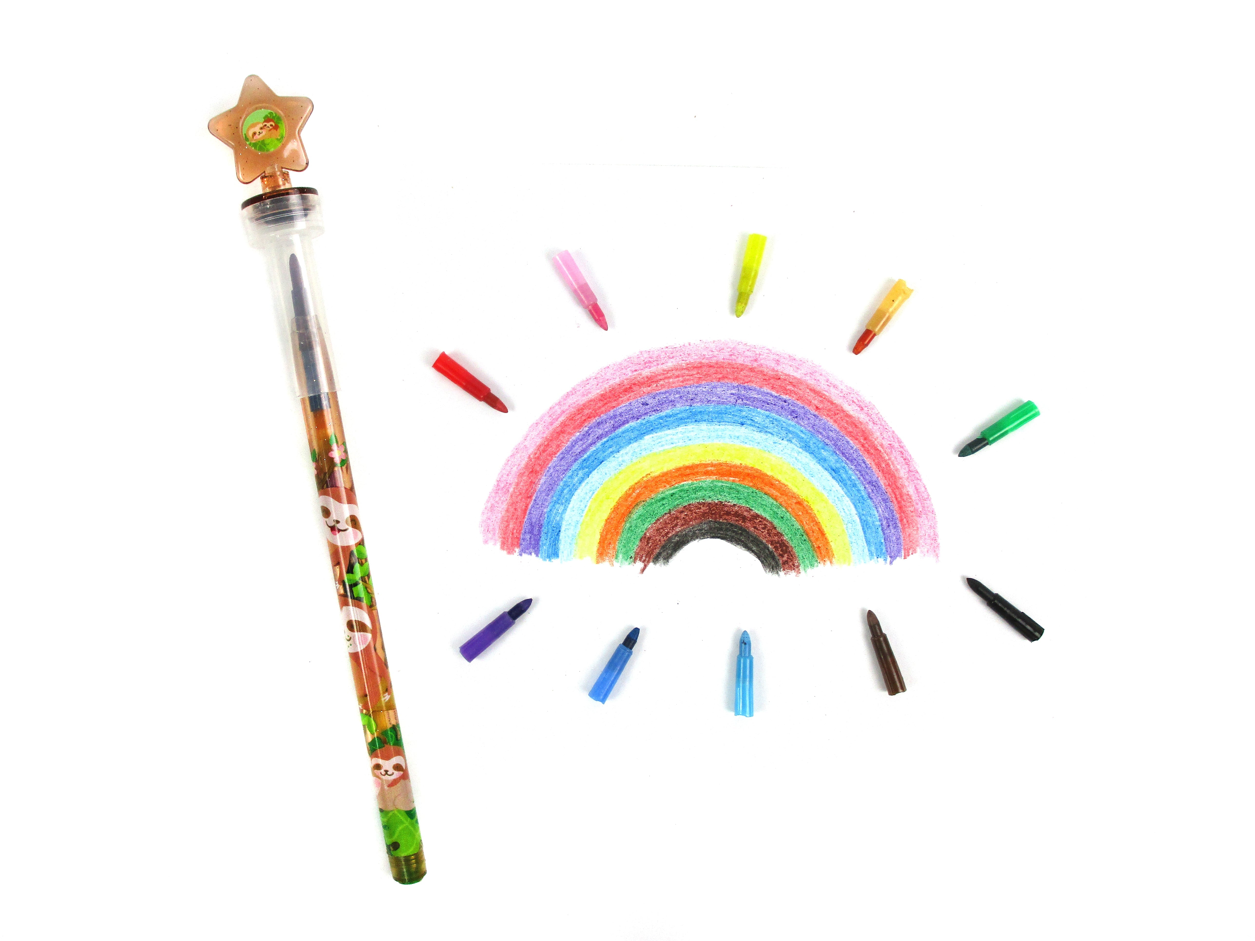 Sloth Stackable Crayon With Stamper Topper