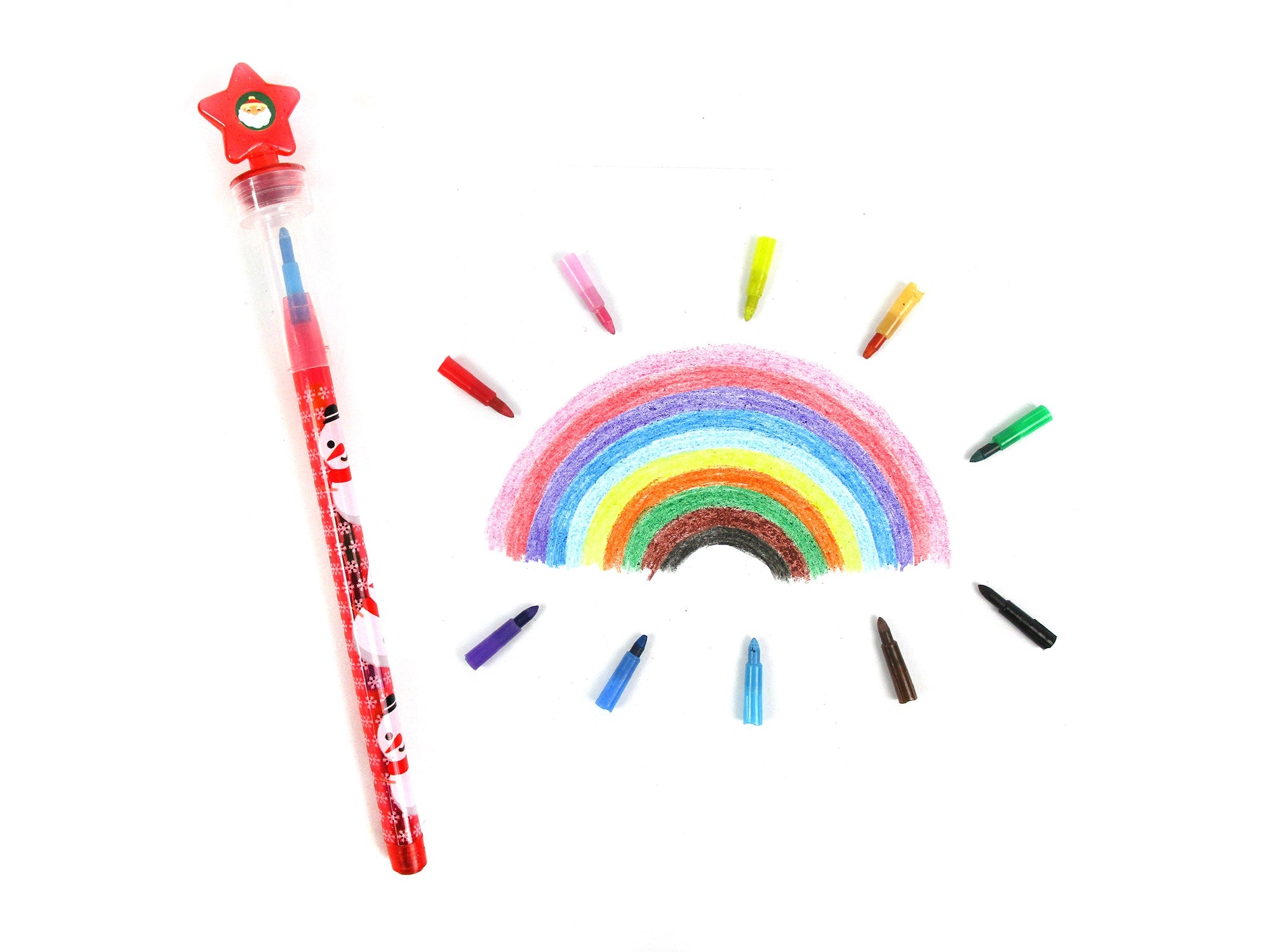 Christmas Stackable Crayon With Stamper Topper