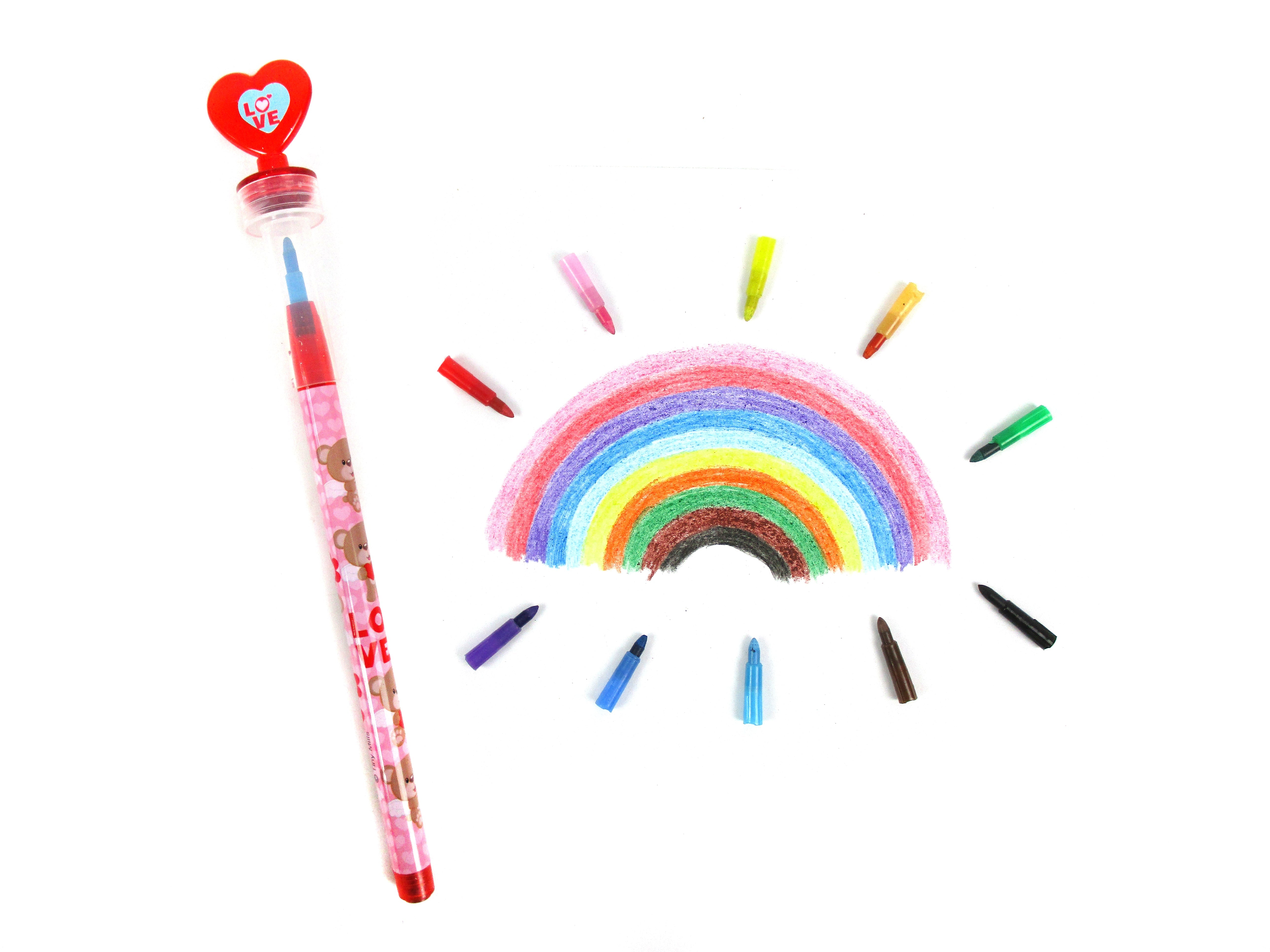 Valentine's Day Stackable Crayon With Stamper Topper