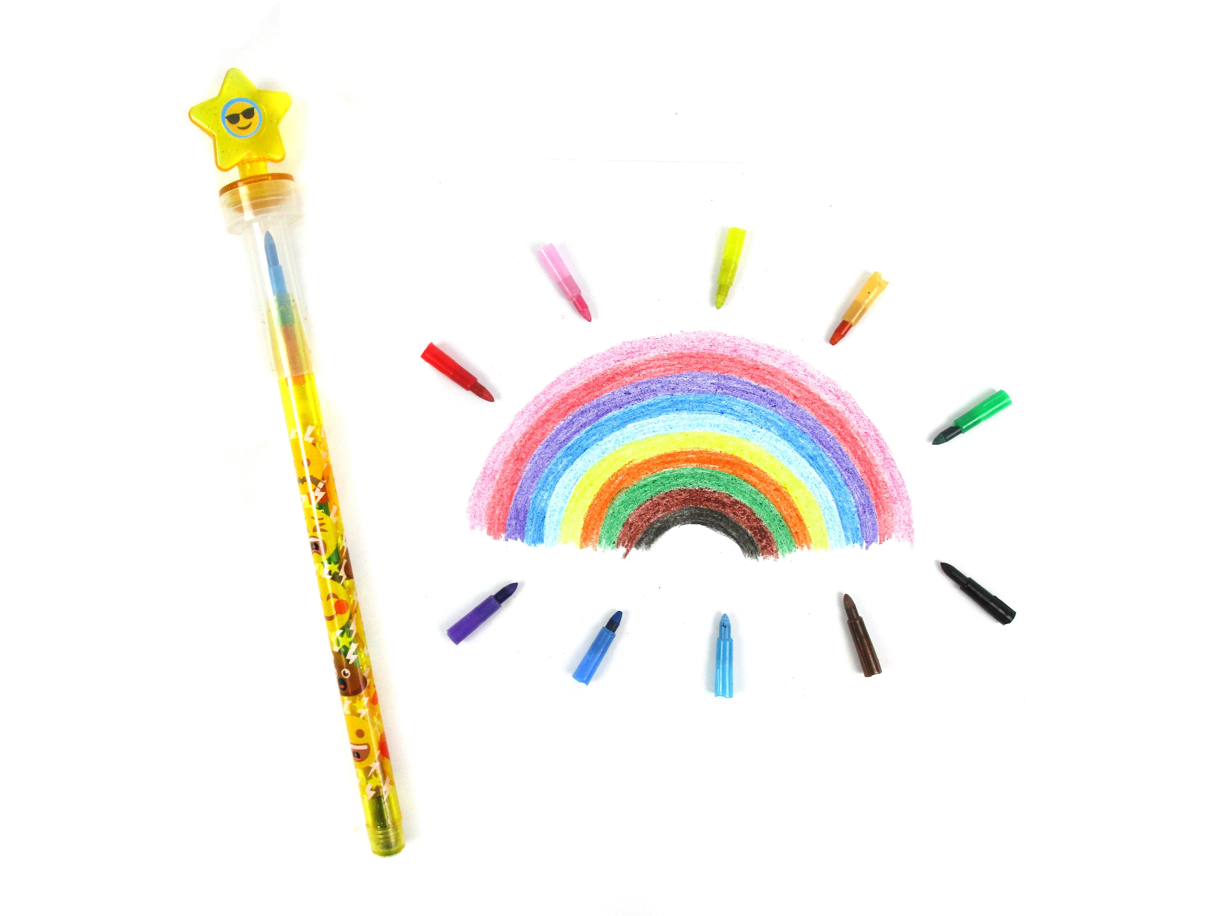 Emoji Stackable Crayon With Stamper Topper