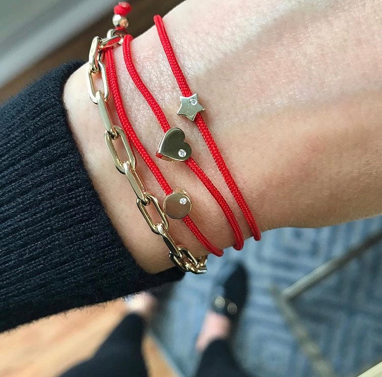 Heart With Diamond Fortune Bracelets - Mommy + Me
