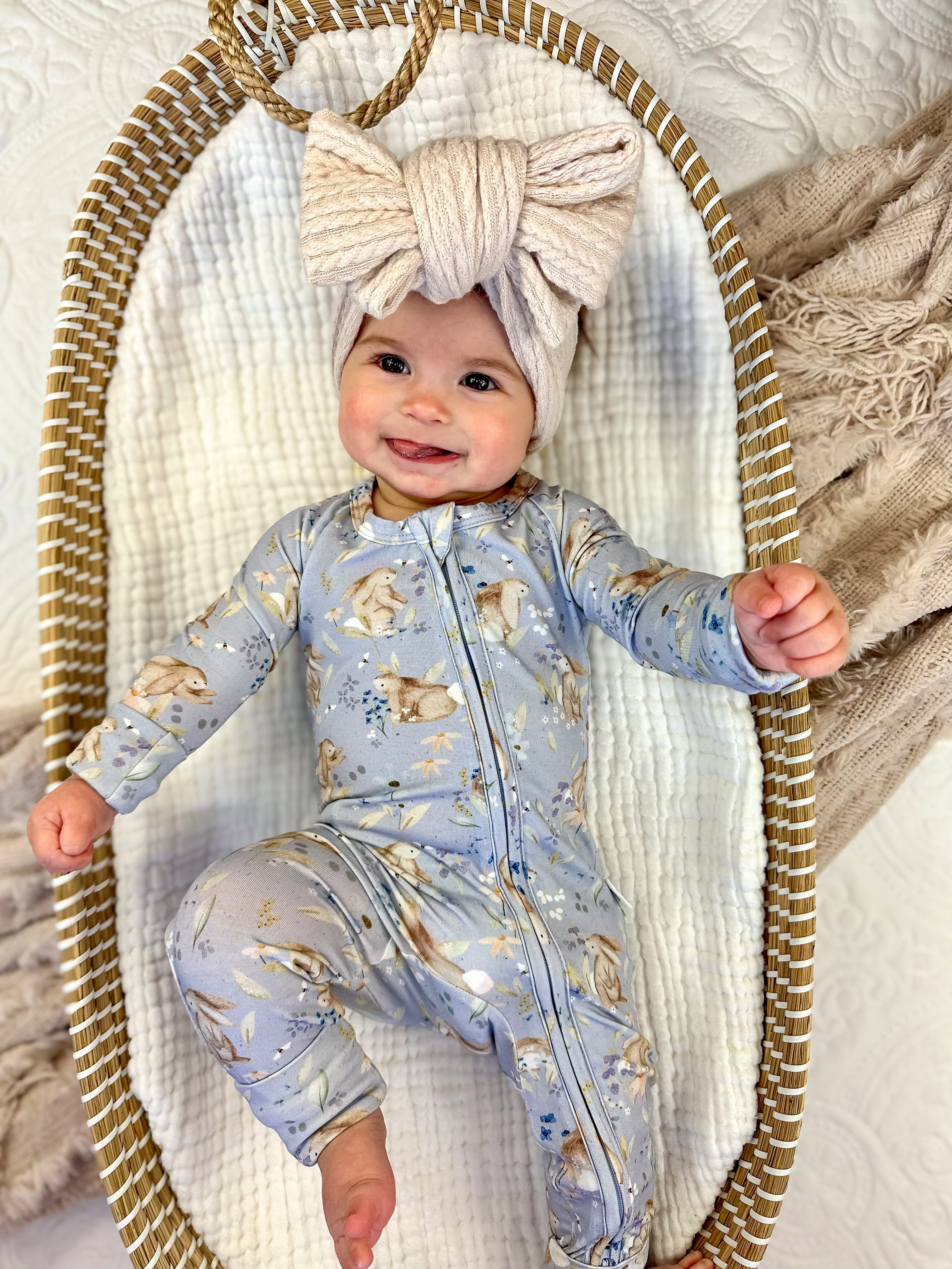Bunny Blossoms Bamboo Zippy Romper