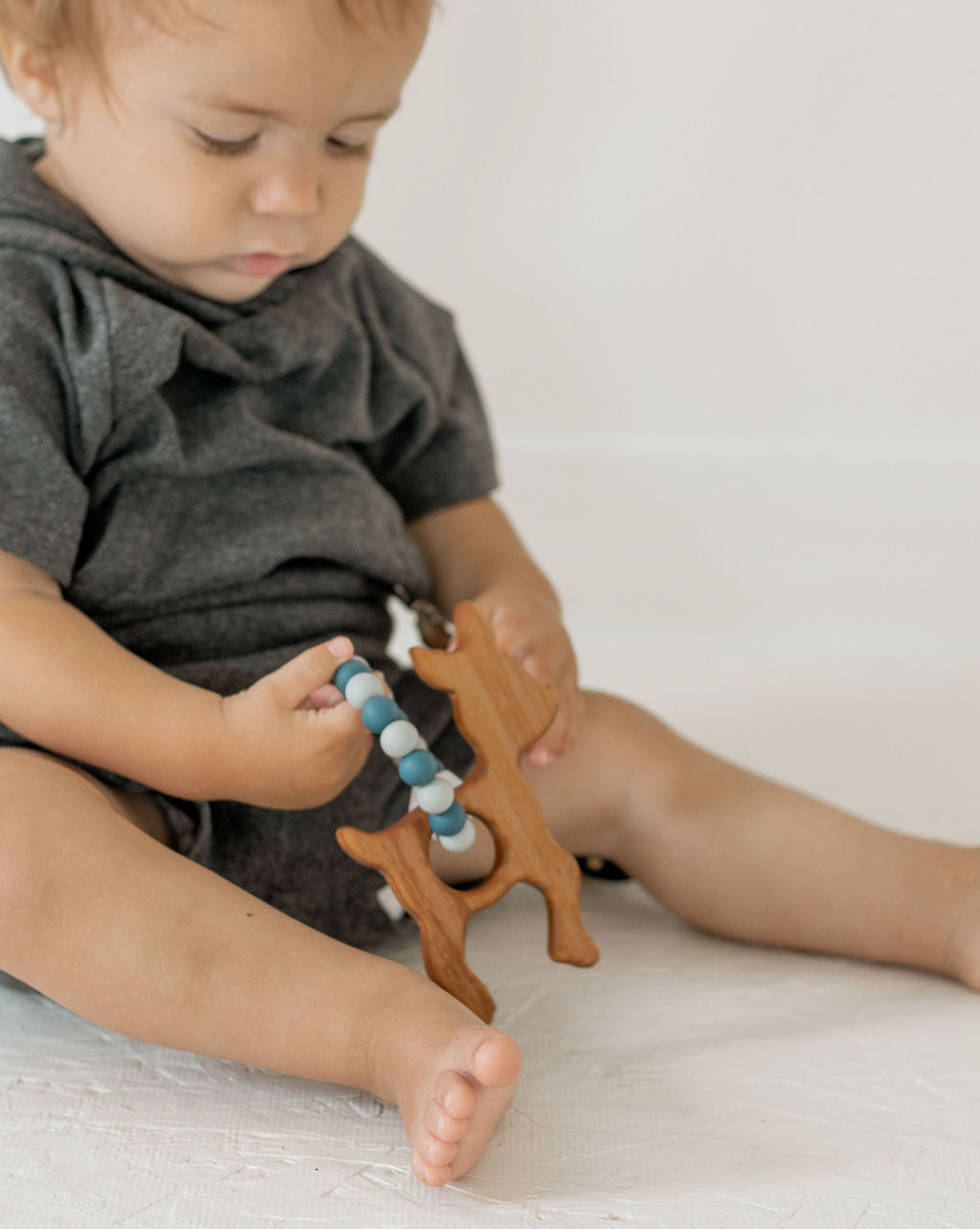 Wooden Teether With Silicone Ring