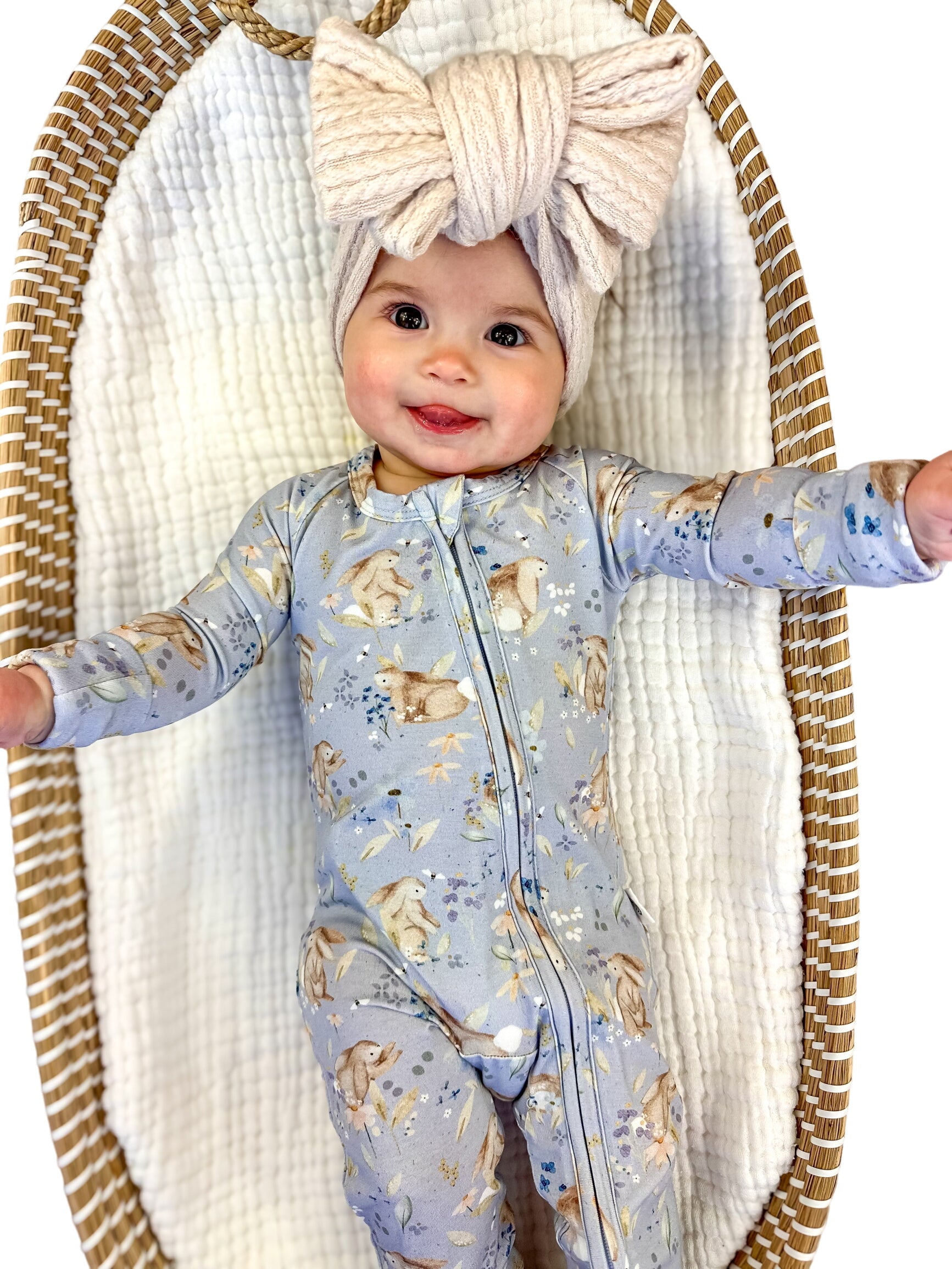 Bunny Blossoms Bamboo Zippy Romper