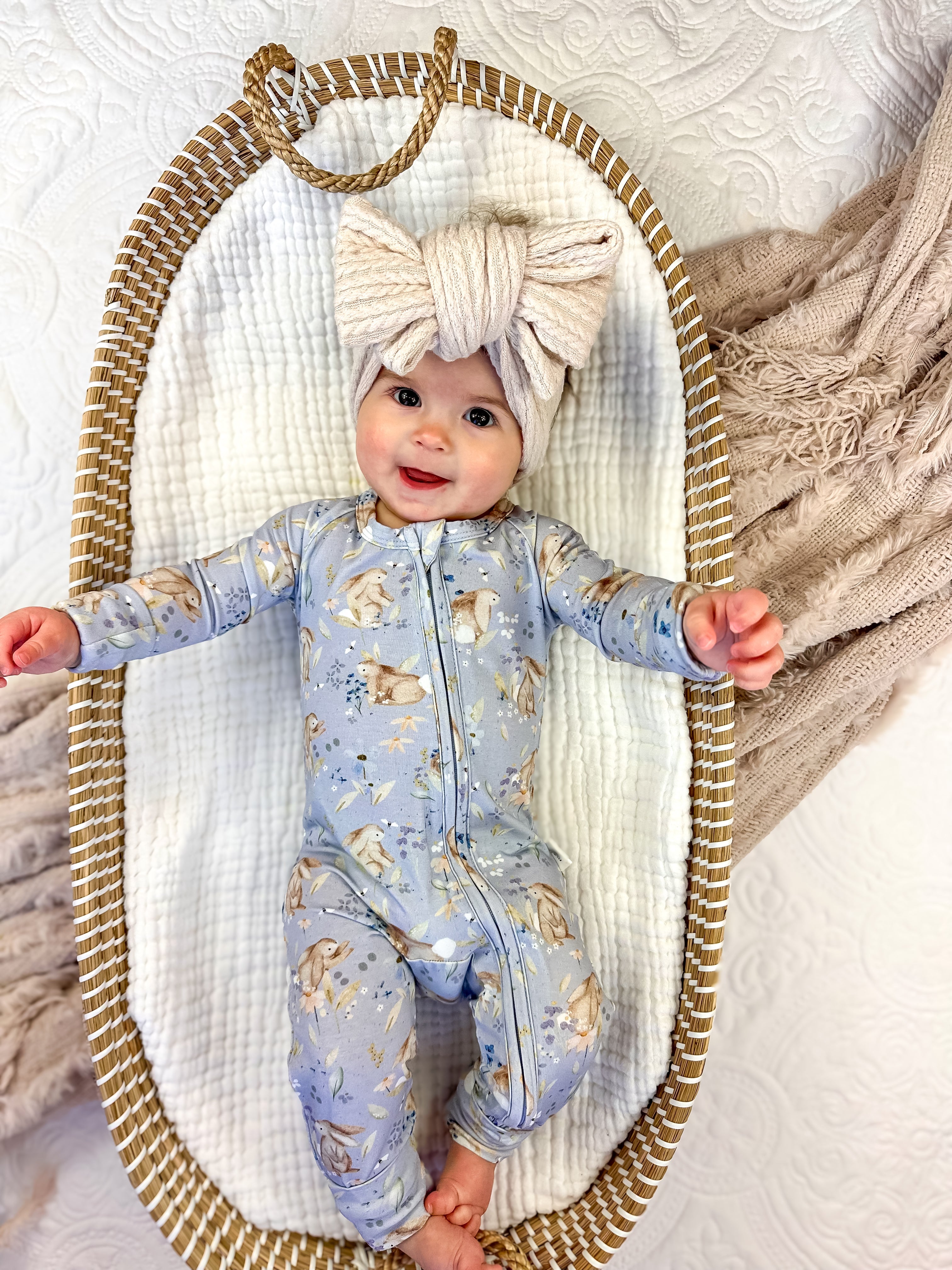 Bunny Blossoms Bamboo Zippy Romper