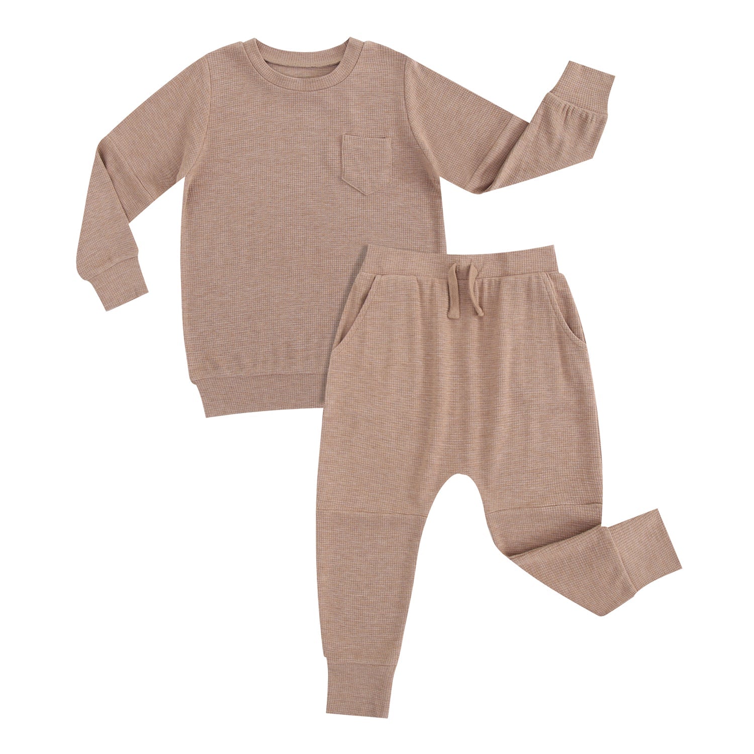 Bamboo Waffle Kids' Jogger Set-line Dry Only