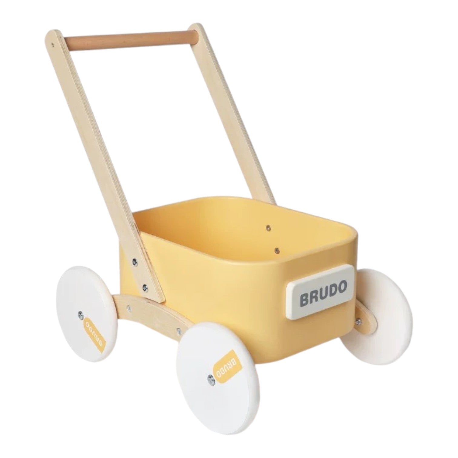 2-in-1 Wooden Toddler Learning Walker With Toy Storage Bin
