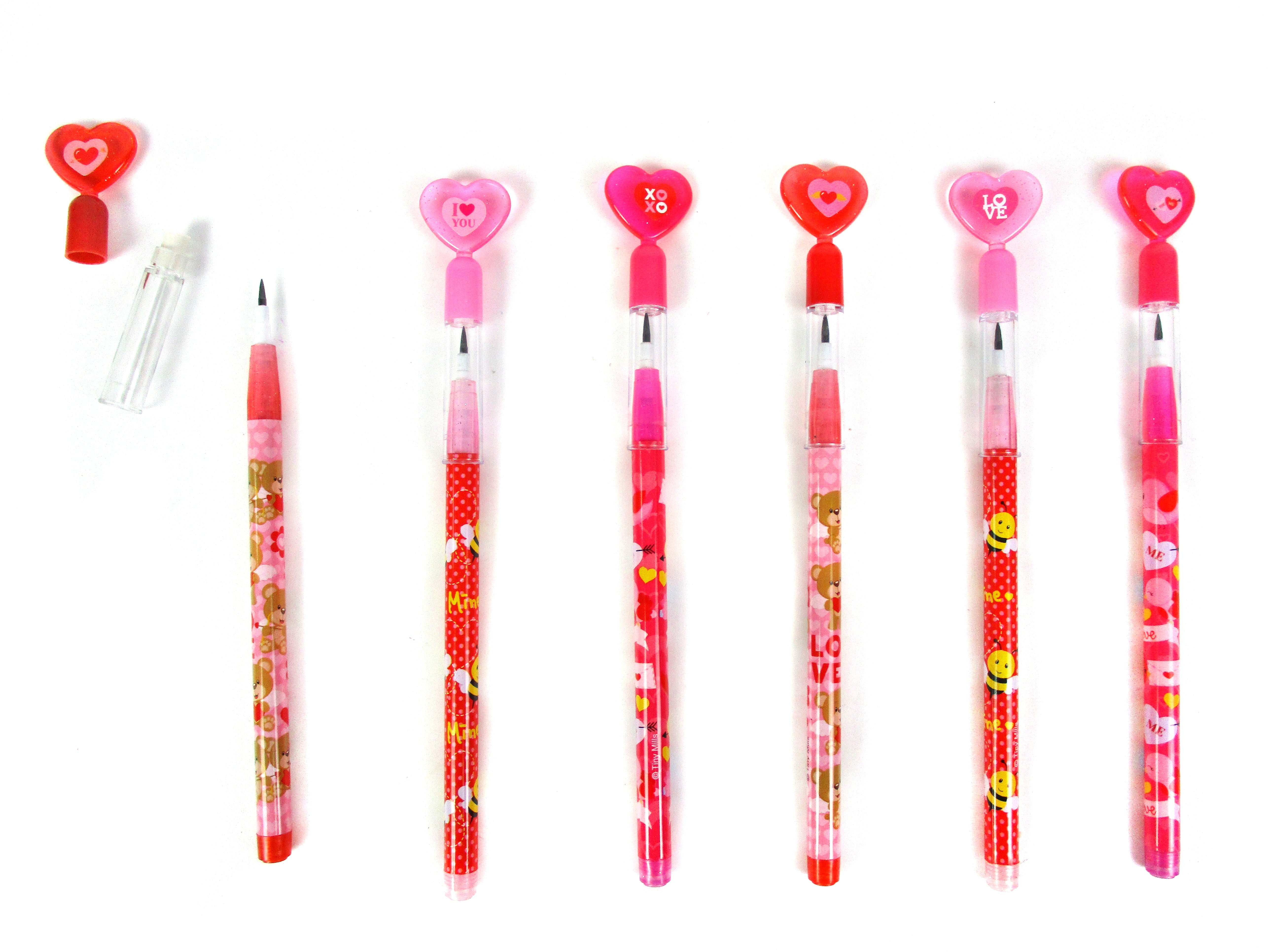 Valentine's Day Stackable Point Pencils - Set Of 6