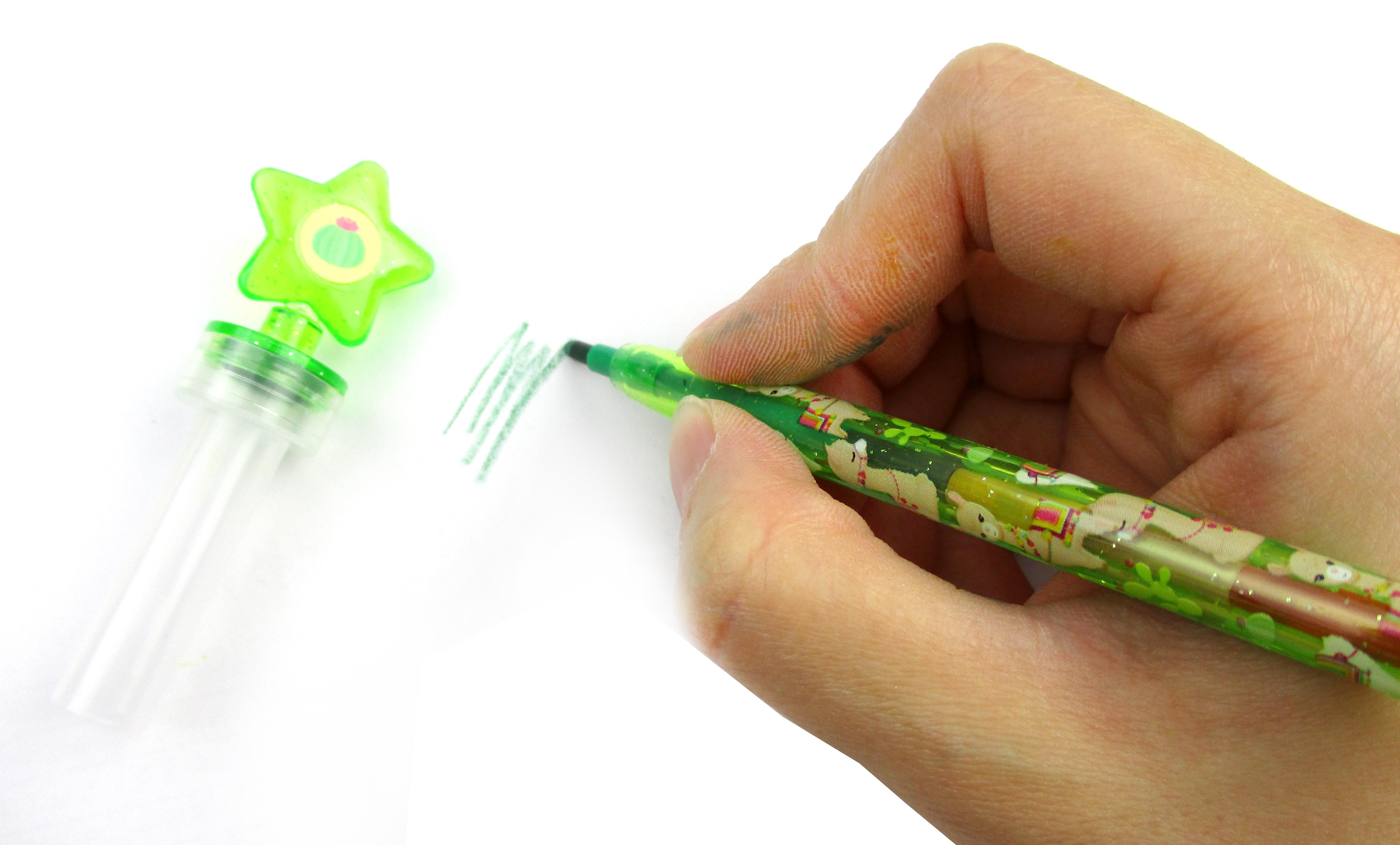 Llamas Stackable Crayon With Stamper Topper