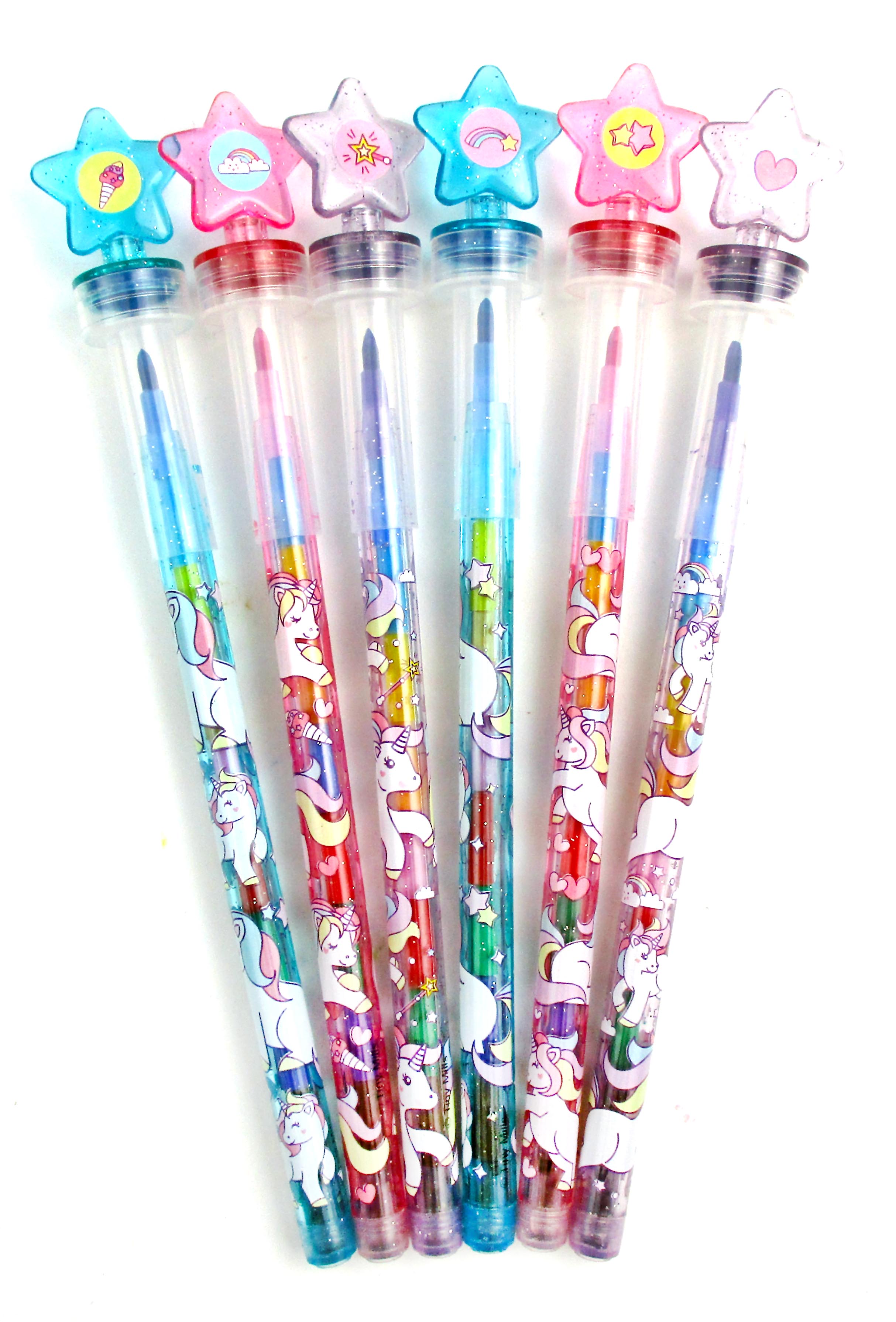 Unicorn Stackable Crayon With Stamper Topper