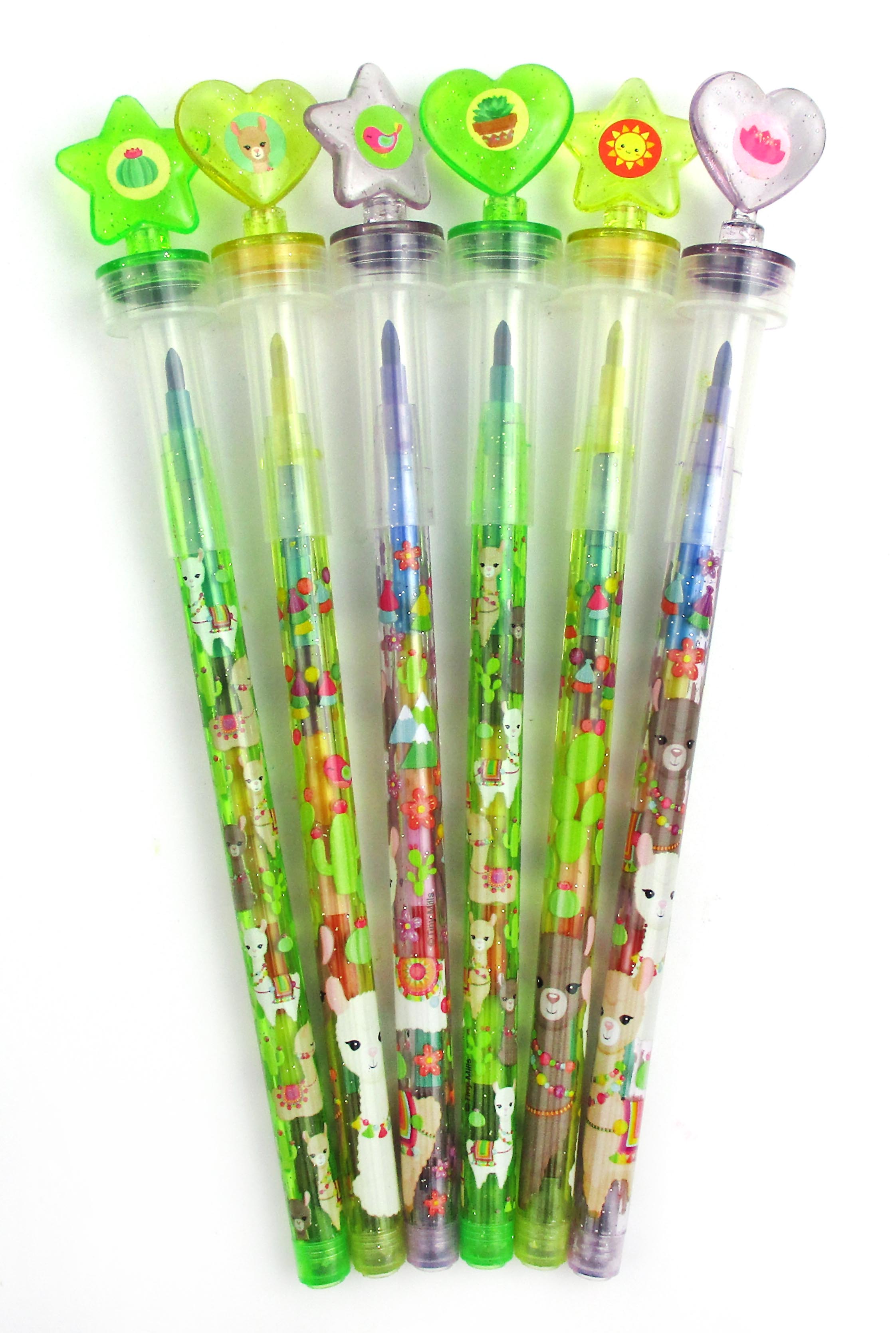 Llamas Stackable Crayon With Stamper Topper
