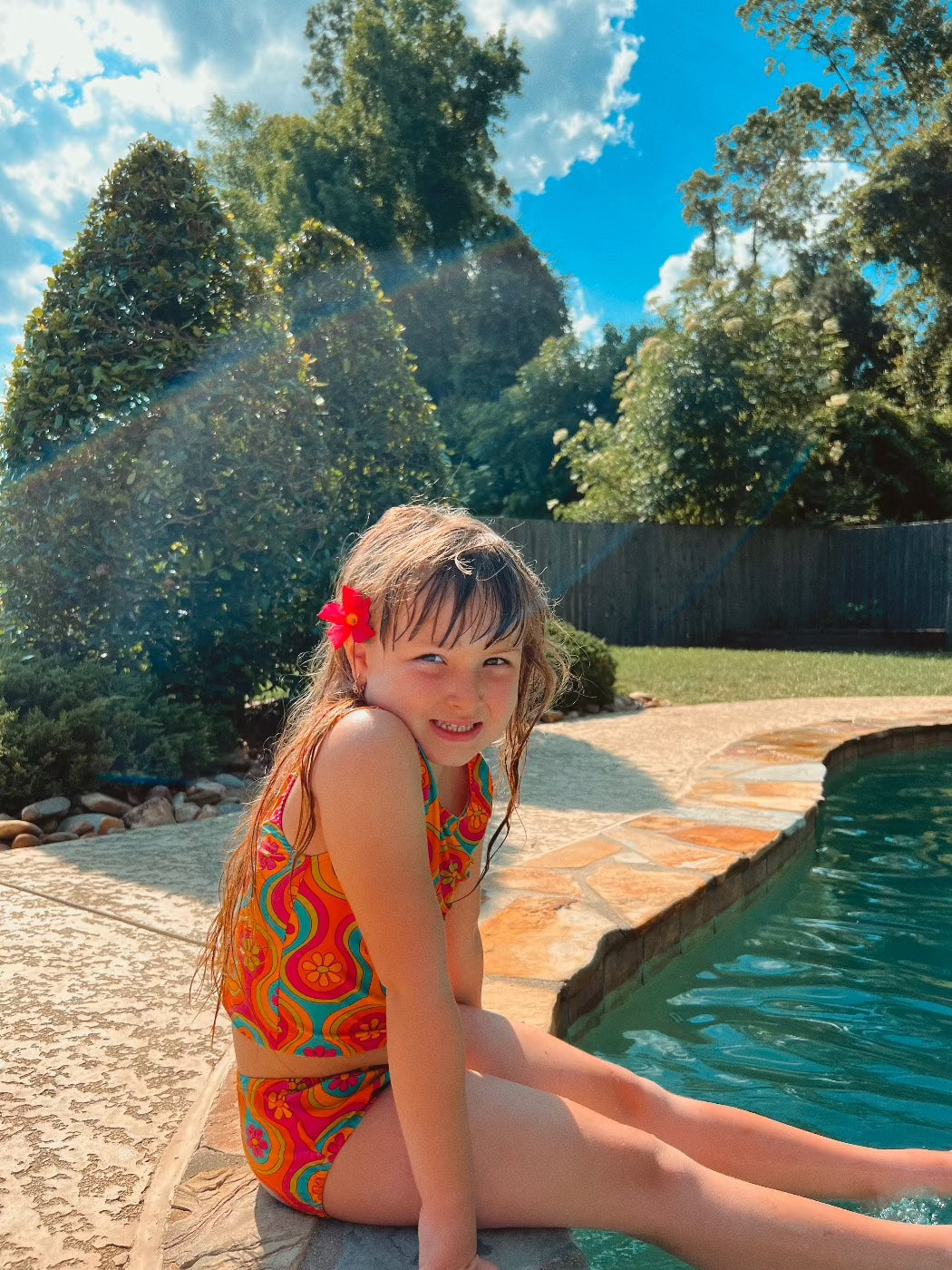 Groovy Two Piece Swimsuit For Girls