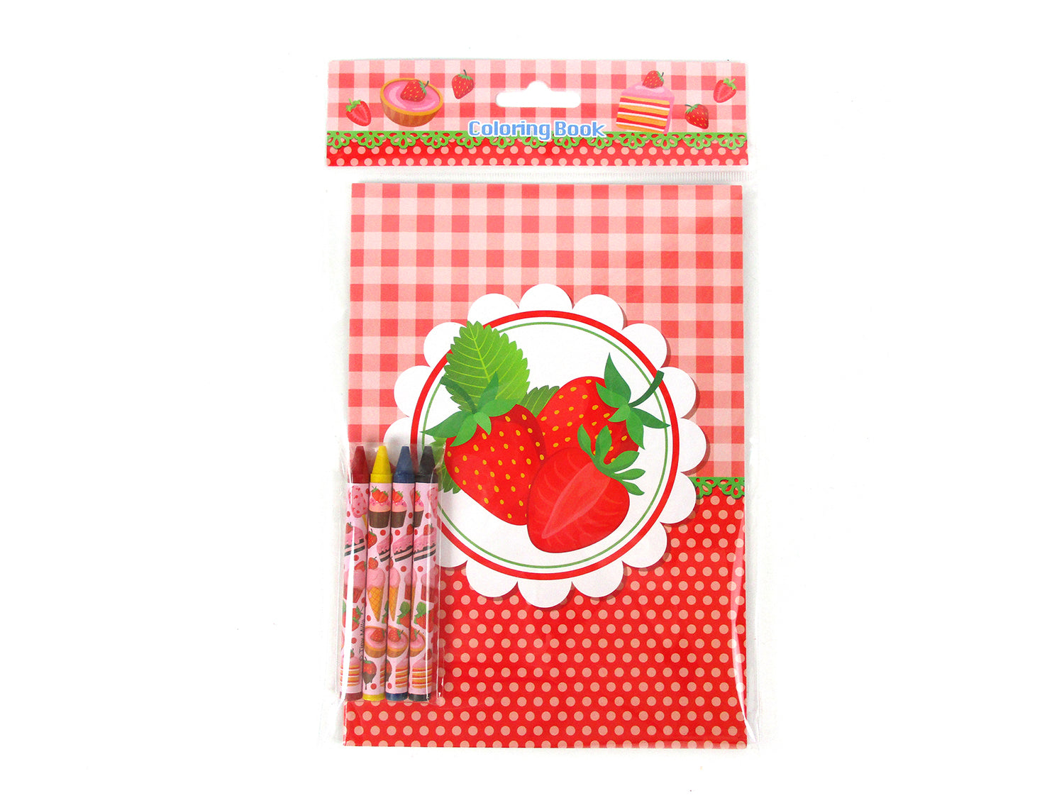 Strawberry Coloring Books With Crayons Party Favors - Set Of 6 Or 12