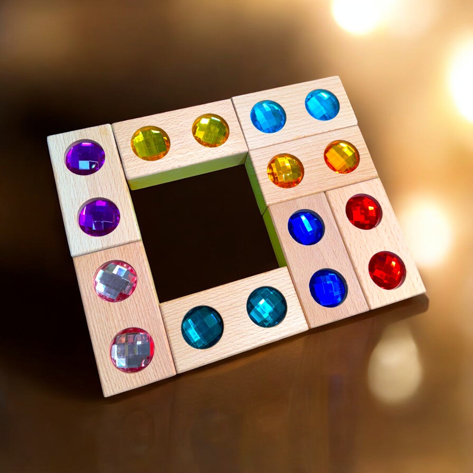 8 Pcs Rectangular Gemmed Blocks With Storage Tray