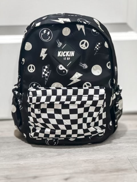 Black Good Vibes Mid-size Backpack