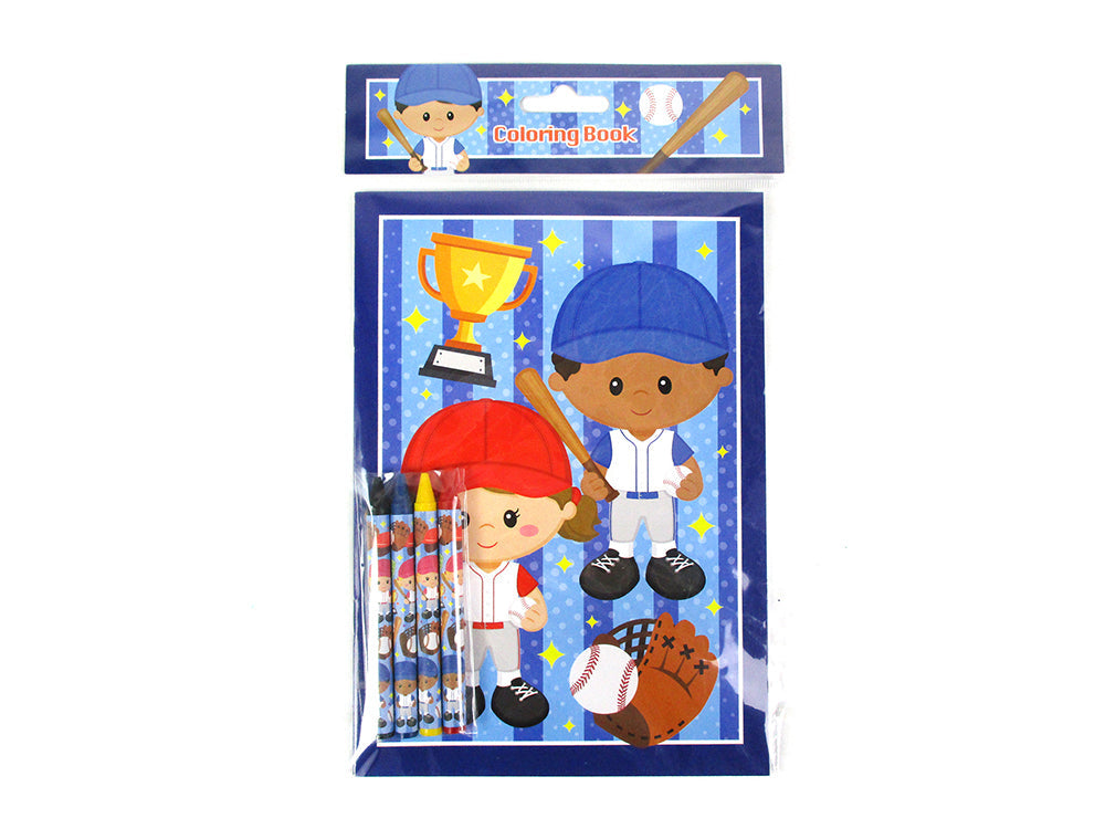 Baseball Coloring Books With Crayons Party Favors - Set Of 6 Or 12