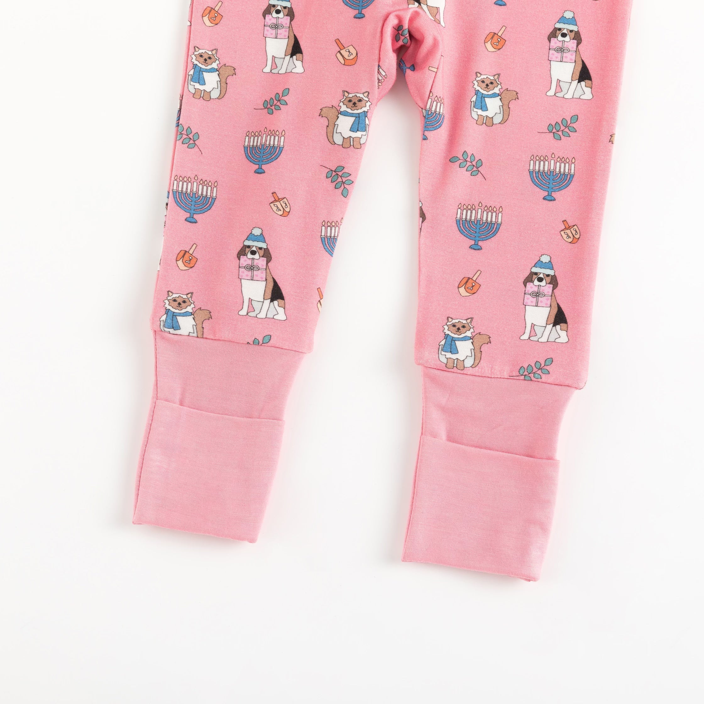 Preorder - Hanukkah Pets (convertible Zip Footies) - Pink