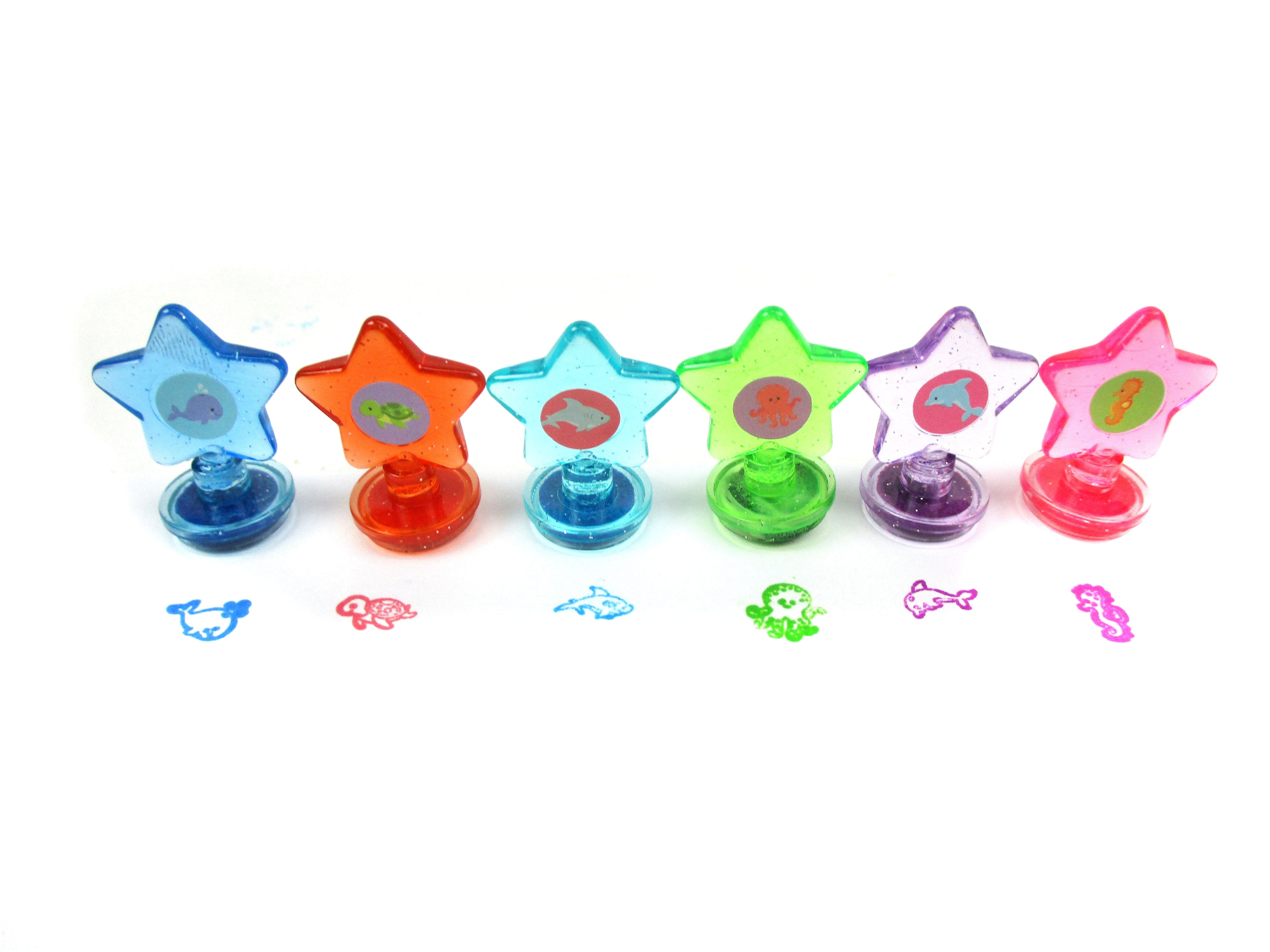 Sea Life Ocean Animal Stackable Crayon With Stamper Topper
