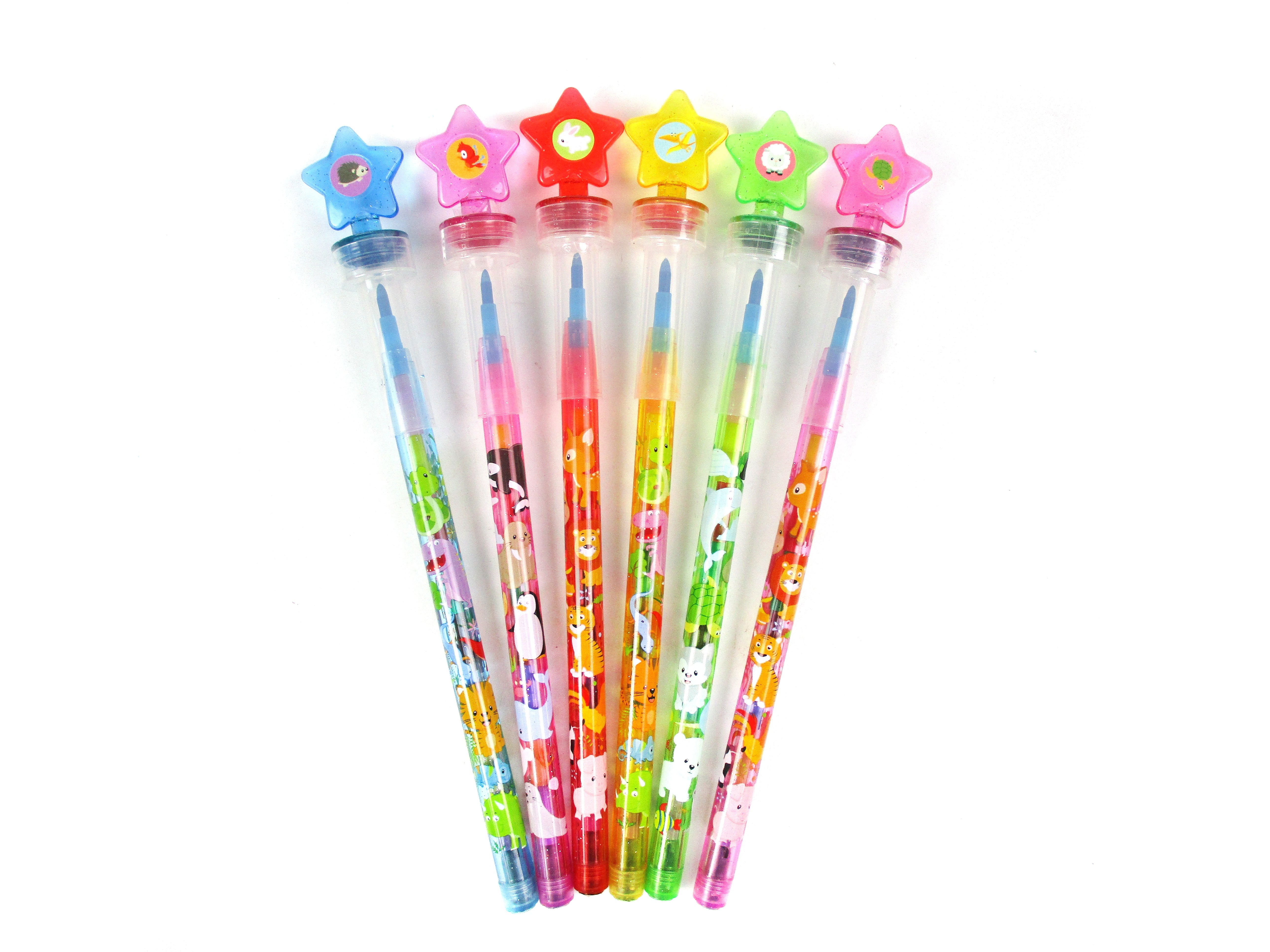 Animal Stackable Crayon With Stamper Topper