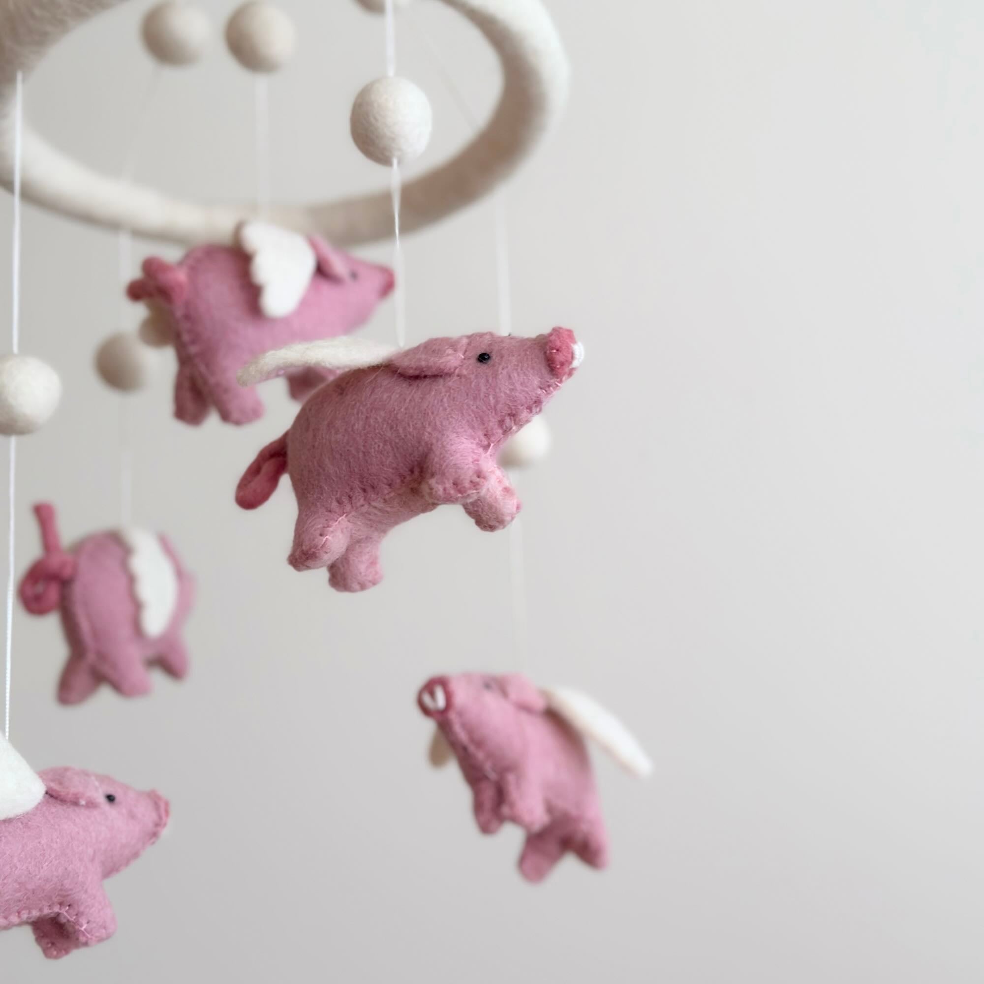 Felt Baby Mobile - Flying Pig