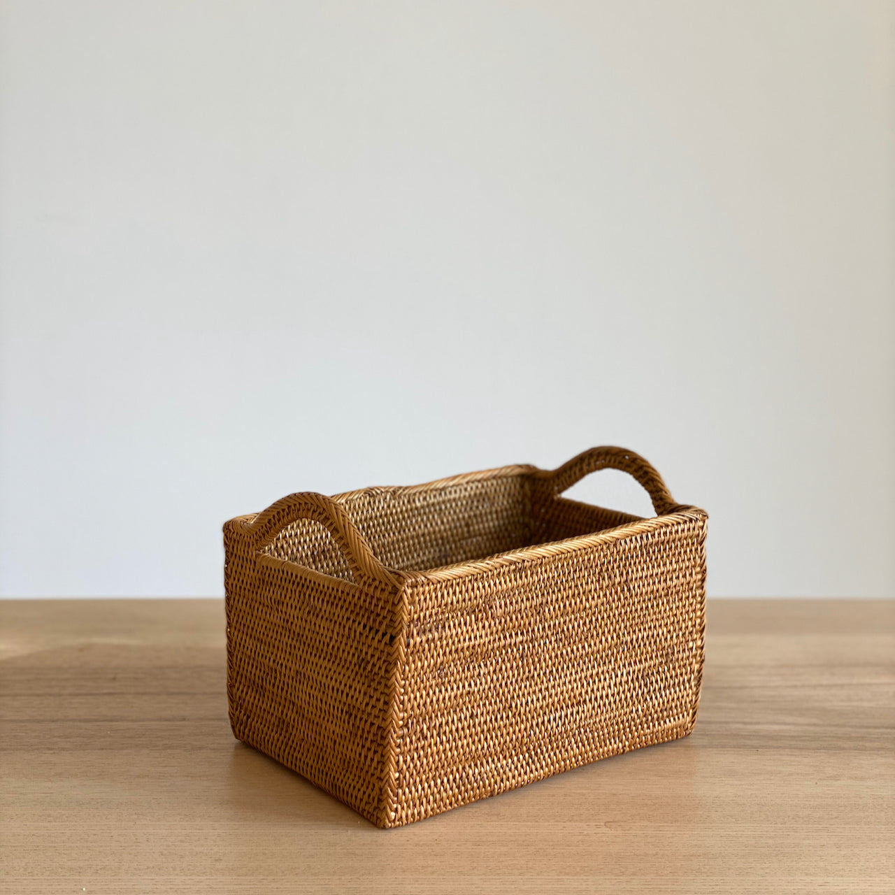 Bali Rectangular Rattan Basket With Handles