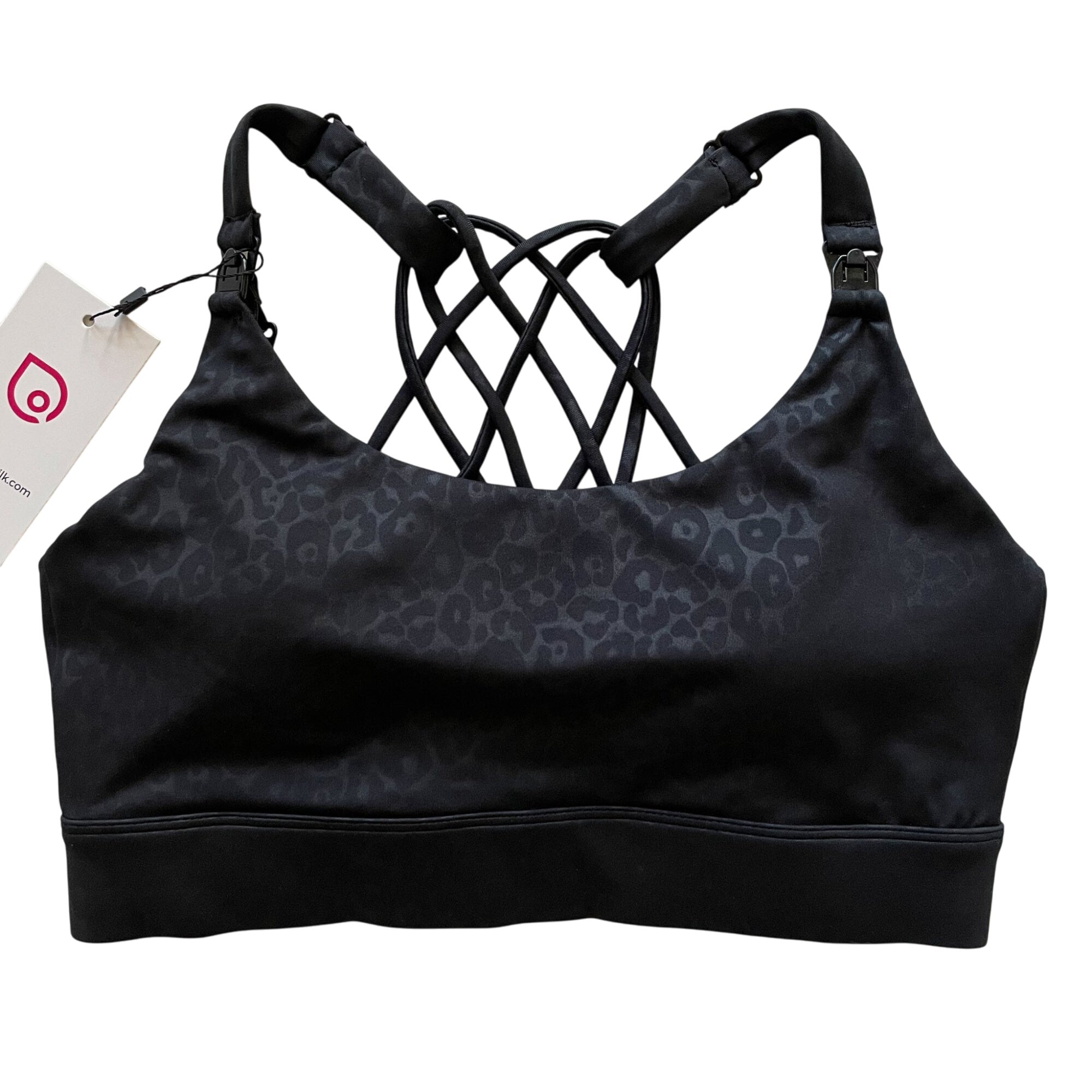 OcƩane 4 - Medium Support Nursing & Hands Free Pumping Sports Bra (black Cheetah)