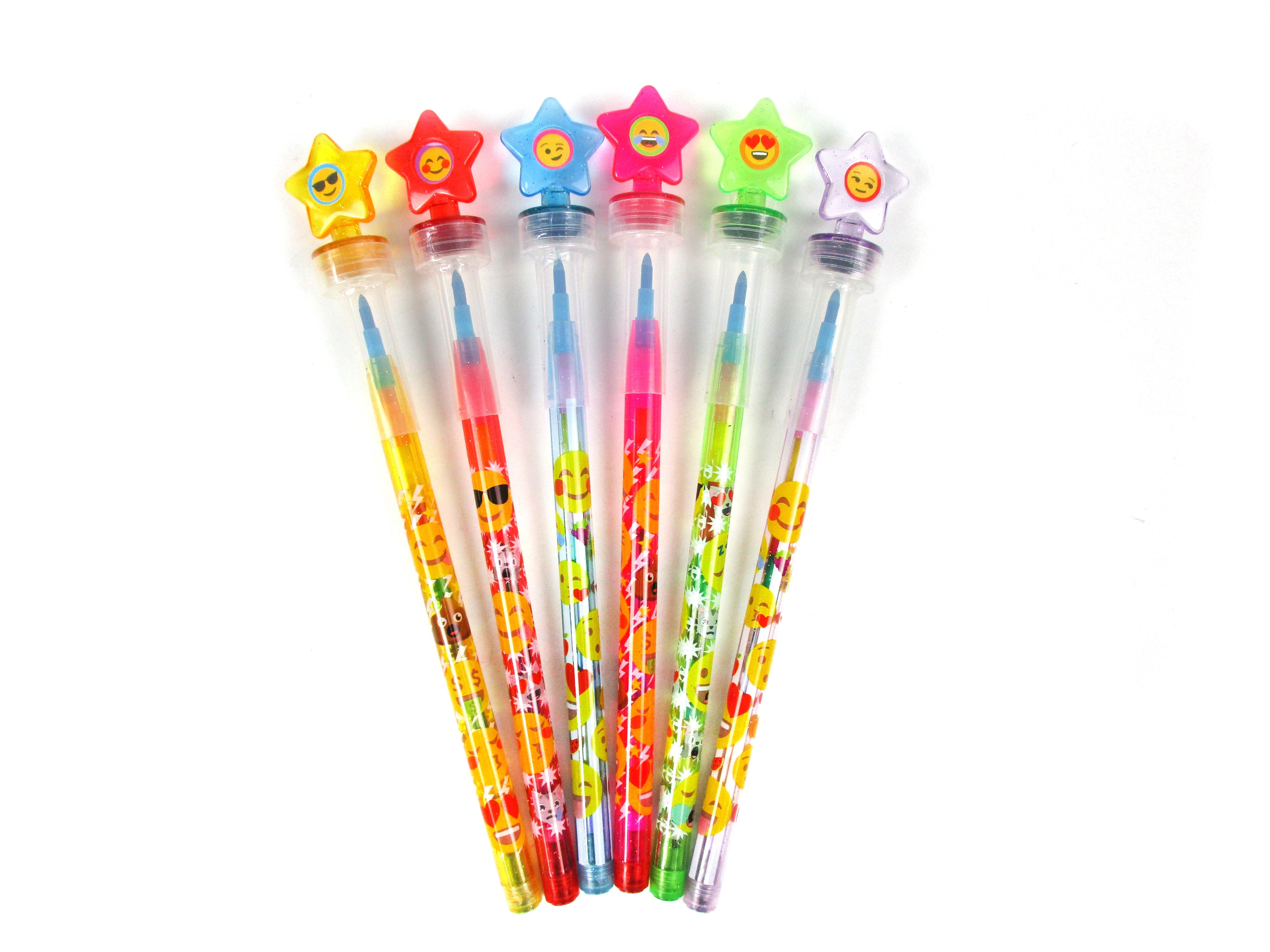Emoji Stackable Crayon With Stamper Topper