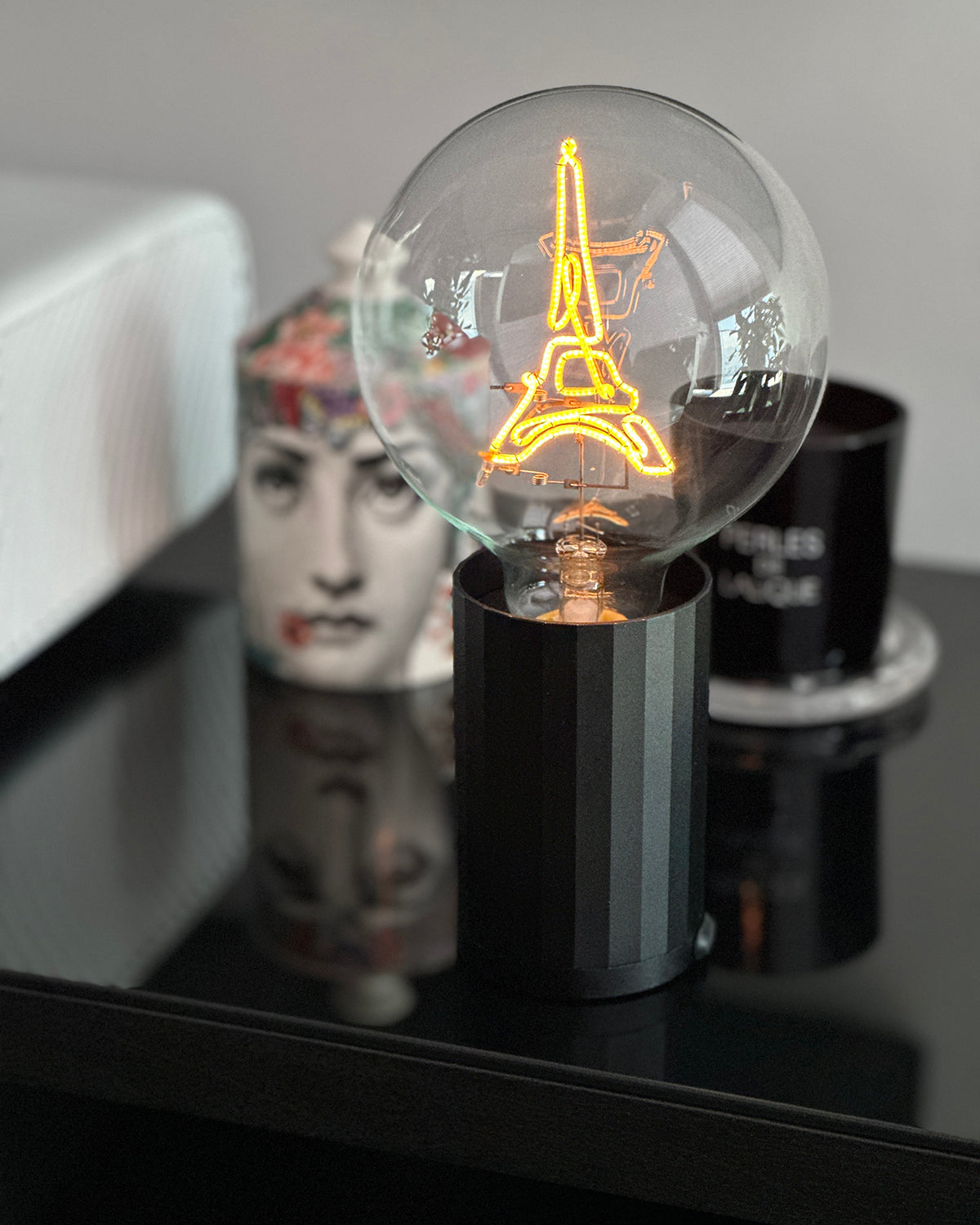 Mitb Bulb Eiffel Tower Amber With Base Table Lamp Portable