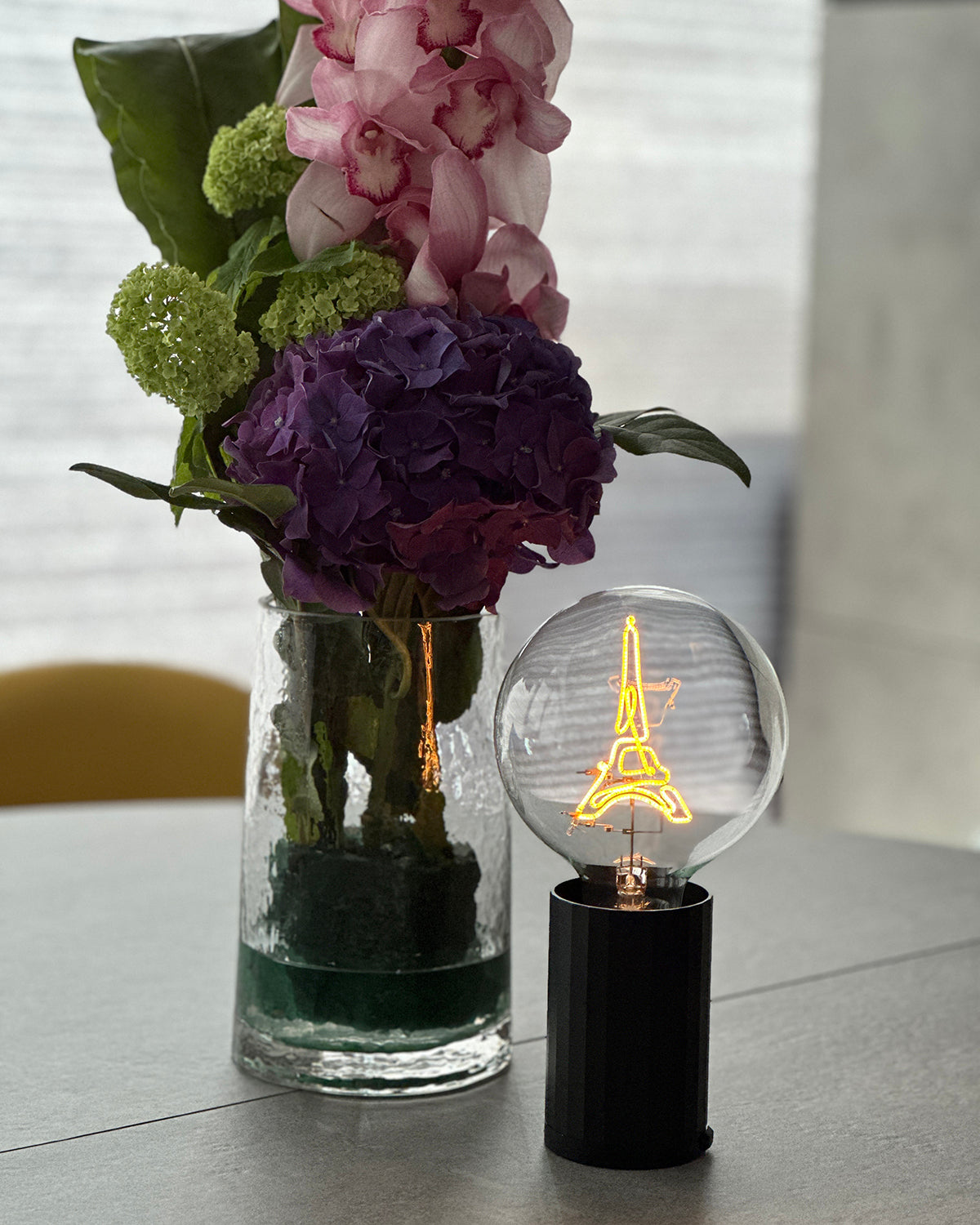 Mitb Bulb Eiffel Tower Amber With Base Table Lamp Portable