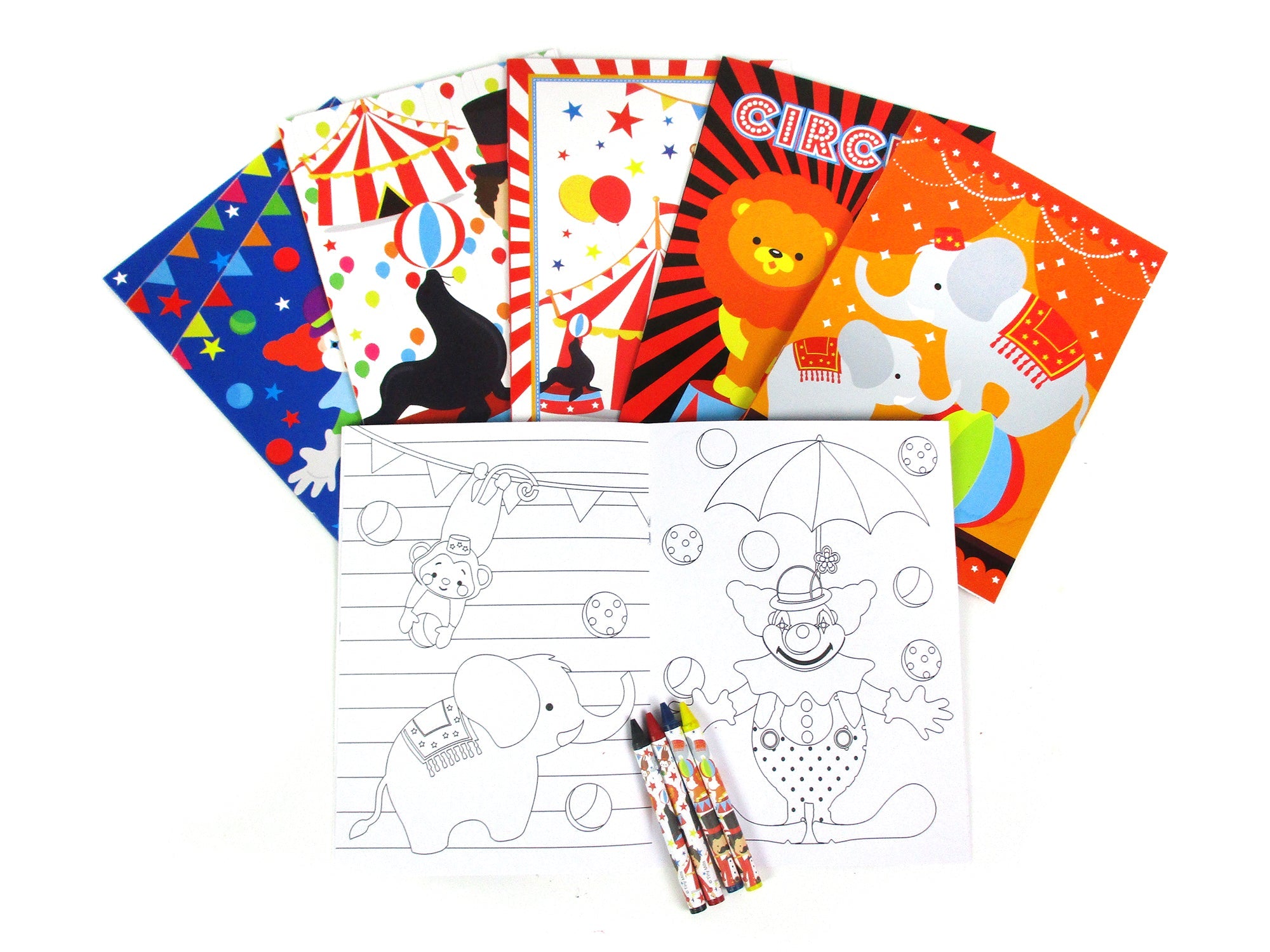 Circus Coloring Books With Crayons Party Favors - Set Of 6 Or 12