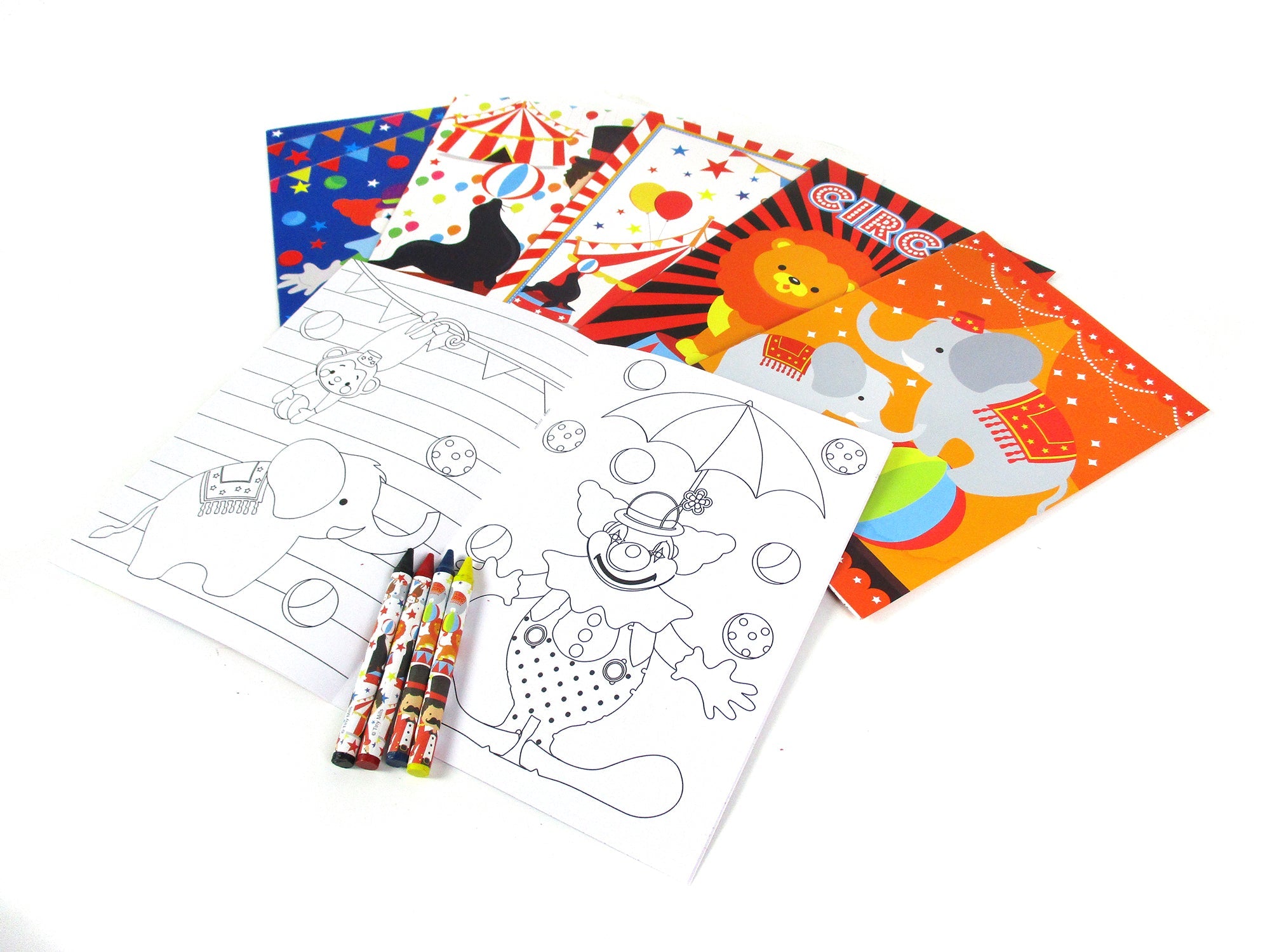 Circus Coloring Books With Crayons Party Favors - Set Of 6 Or 12