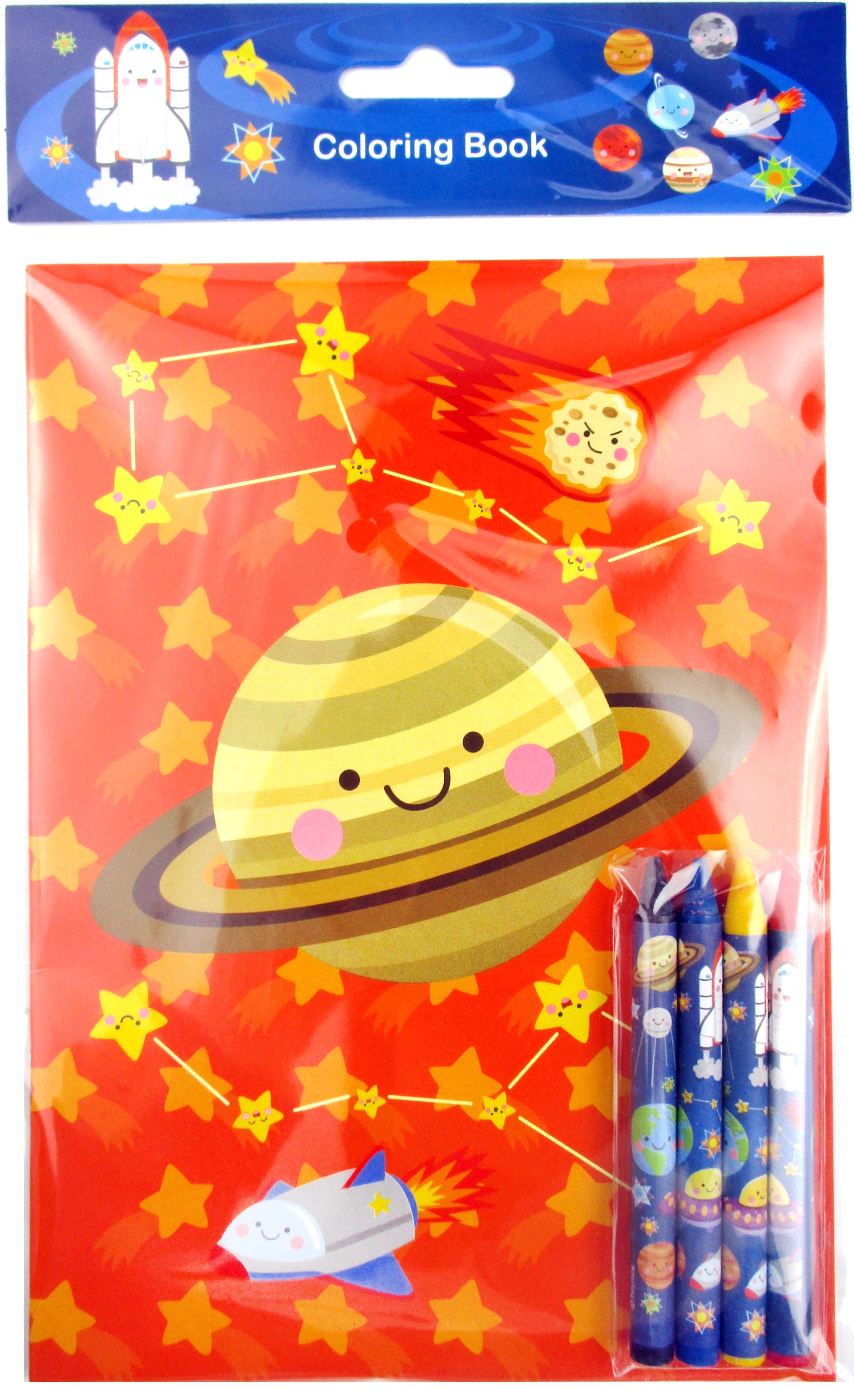Outer Space Coloring Books With Crayons Party Favors - Set Of 6 Or 12