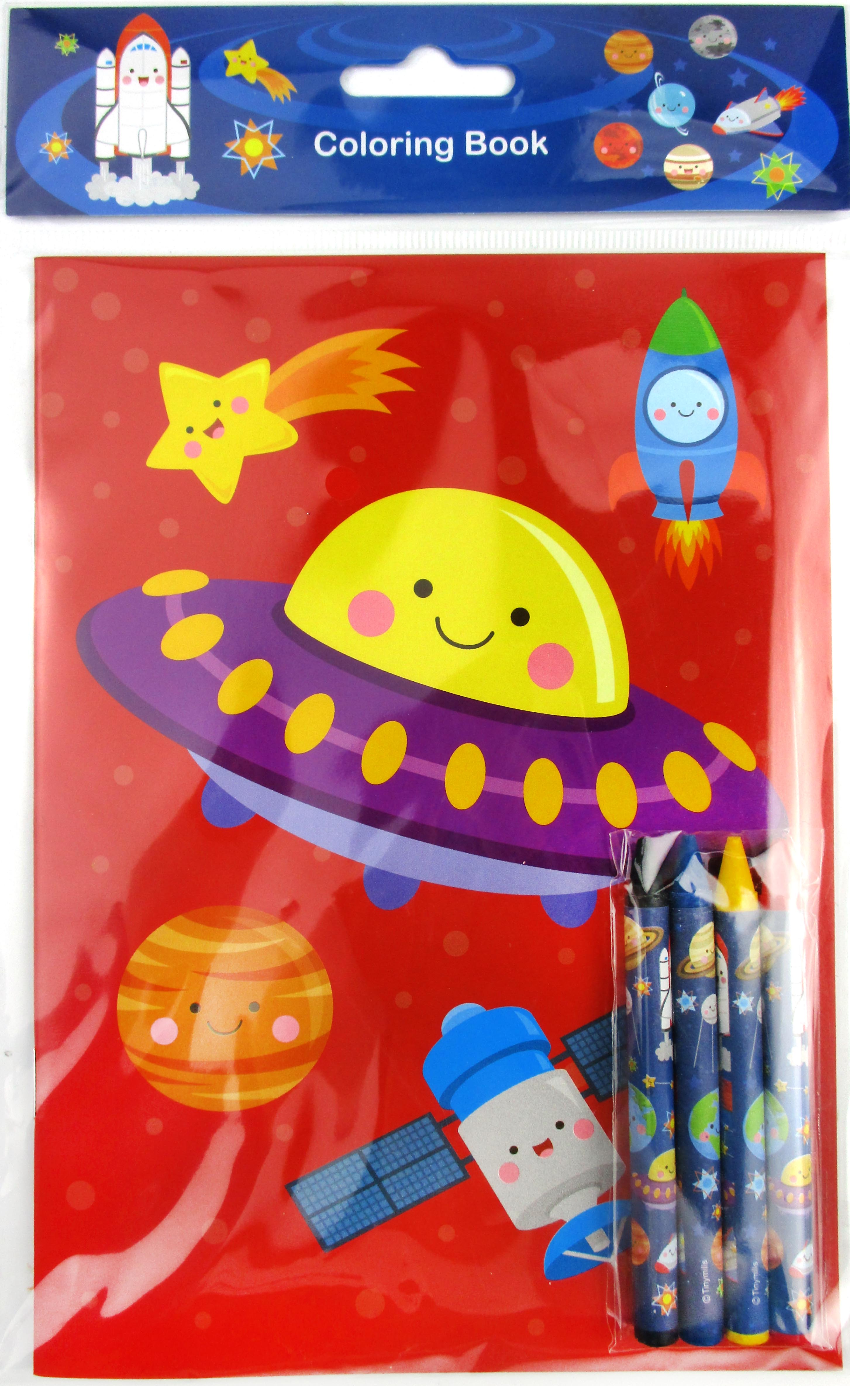 Outer Space Coloring Books With Crayons Party Favors - Set Of 6 Or 12
