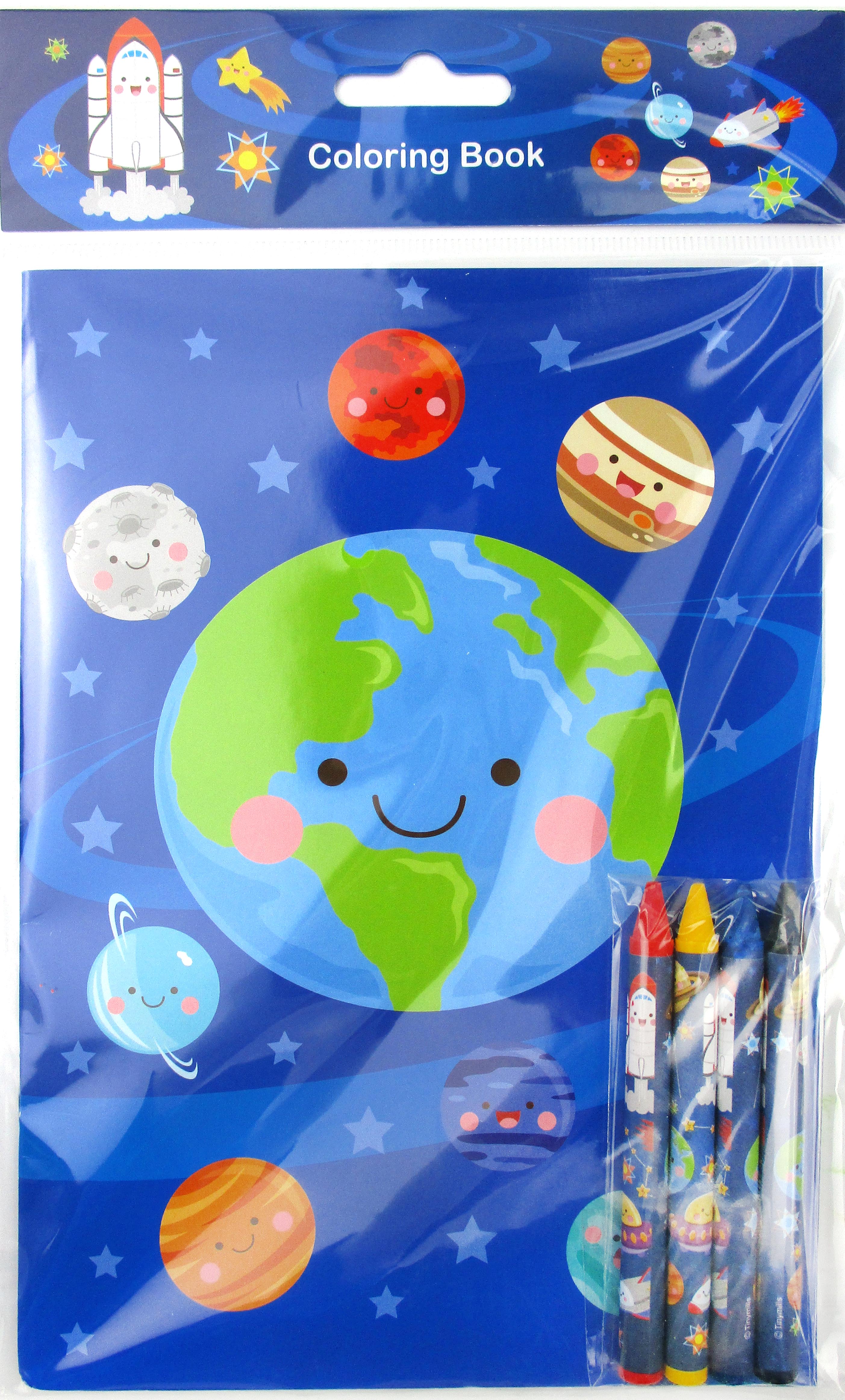 Outer Space Coloring Books With Crayons Party Favors - Set Of 6 Or 12