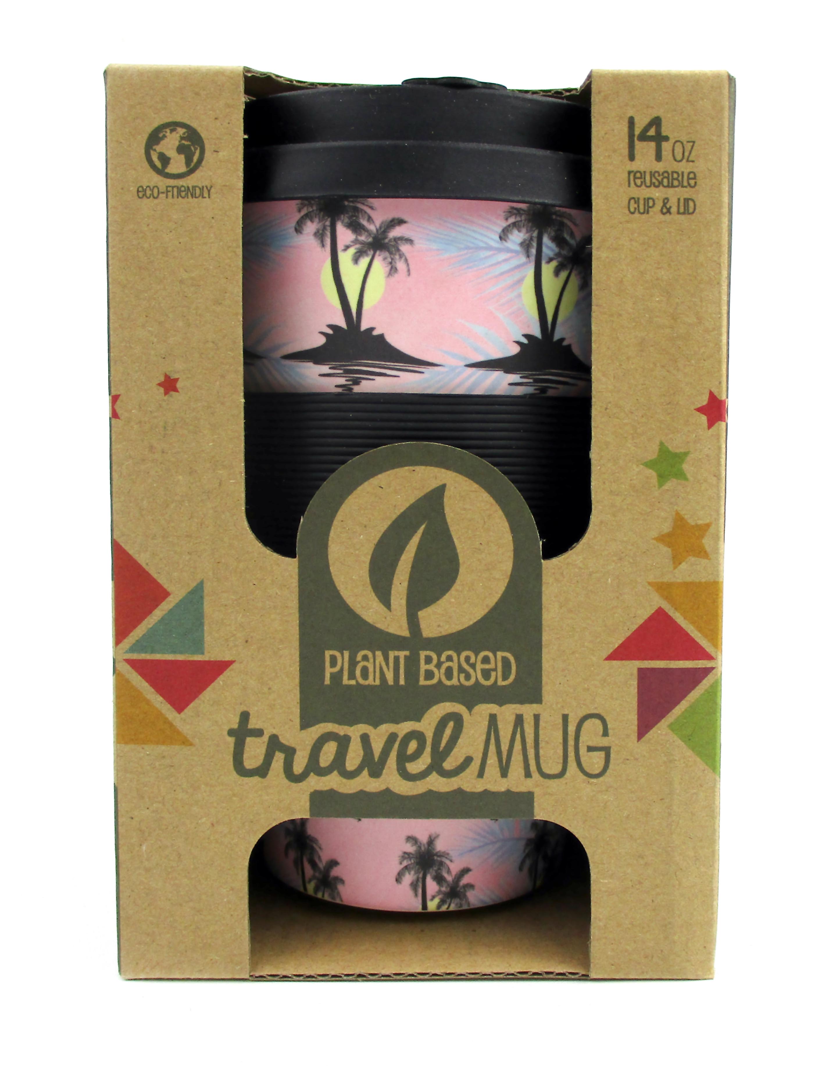 Eco-friendly Reusable Plant Fiber Travel Mug With Cool Island Design