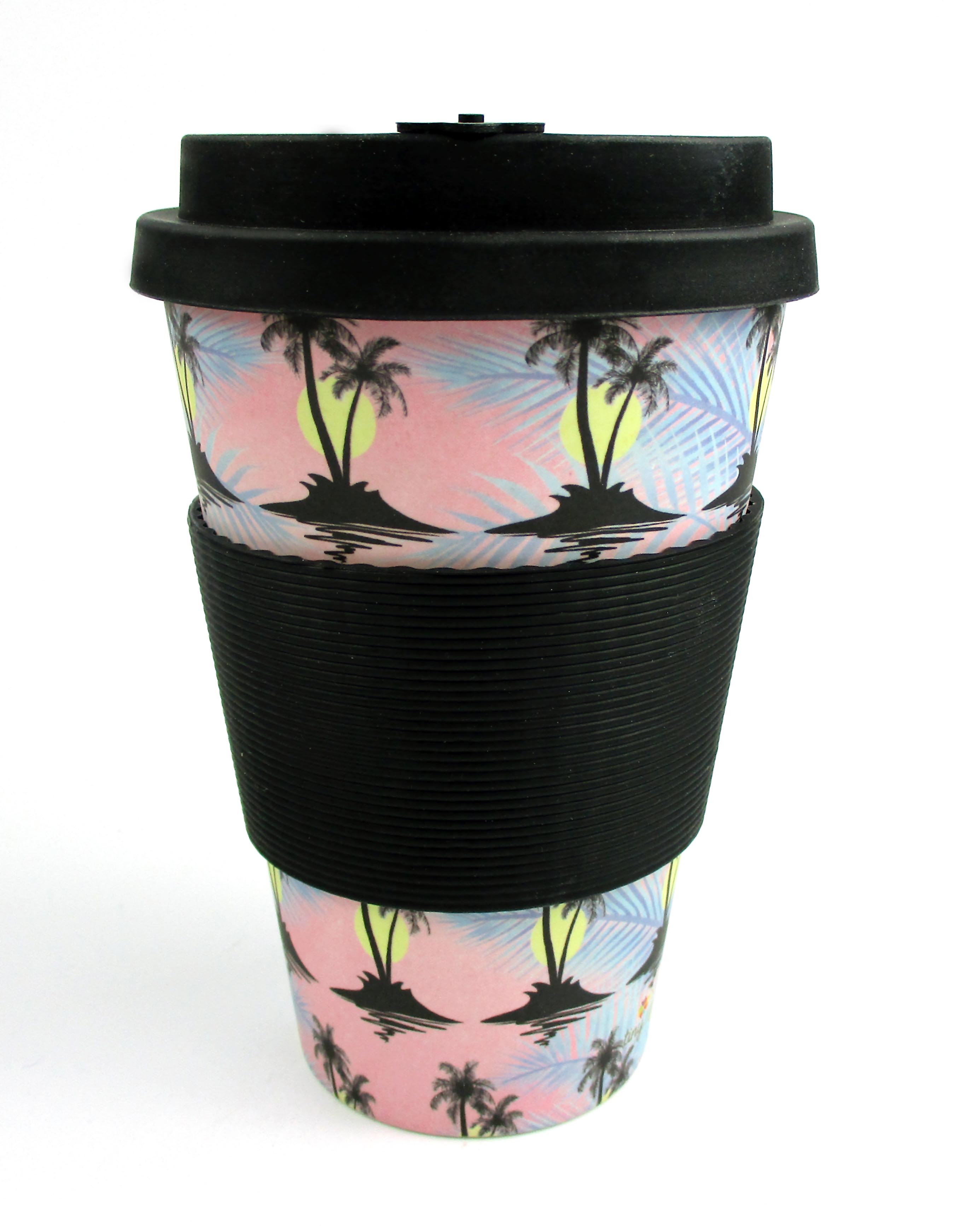 Eco-friendly Reusable Plant Fiber Travel Mug With Cool Island Design