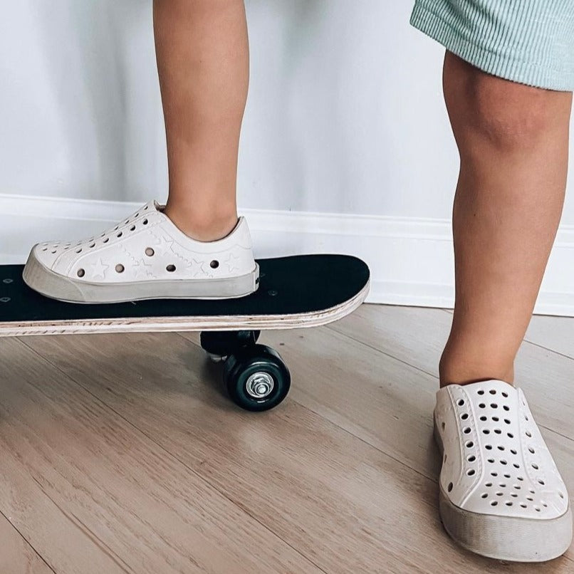 Toddler Perforated Slip On Water Sneakers in Cream - Curbside