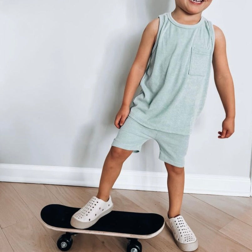 Toddler Perforated Slip On Water Sneakers in Cream - Curbside